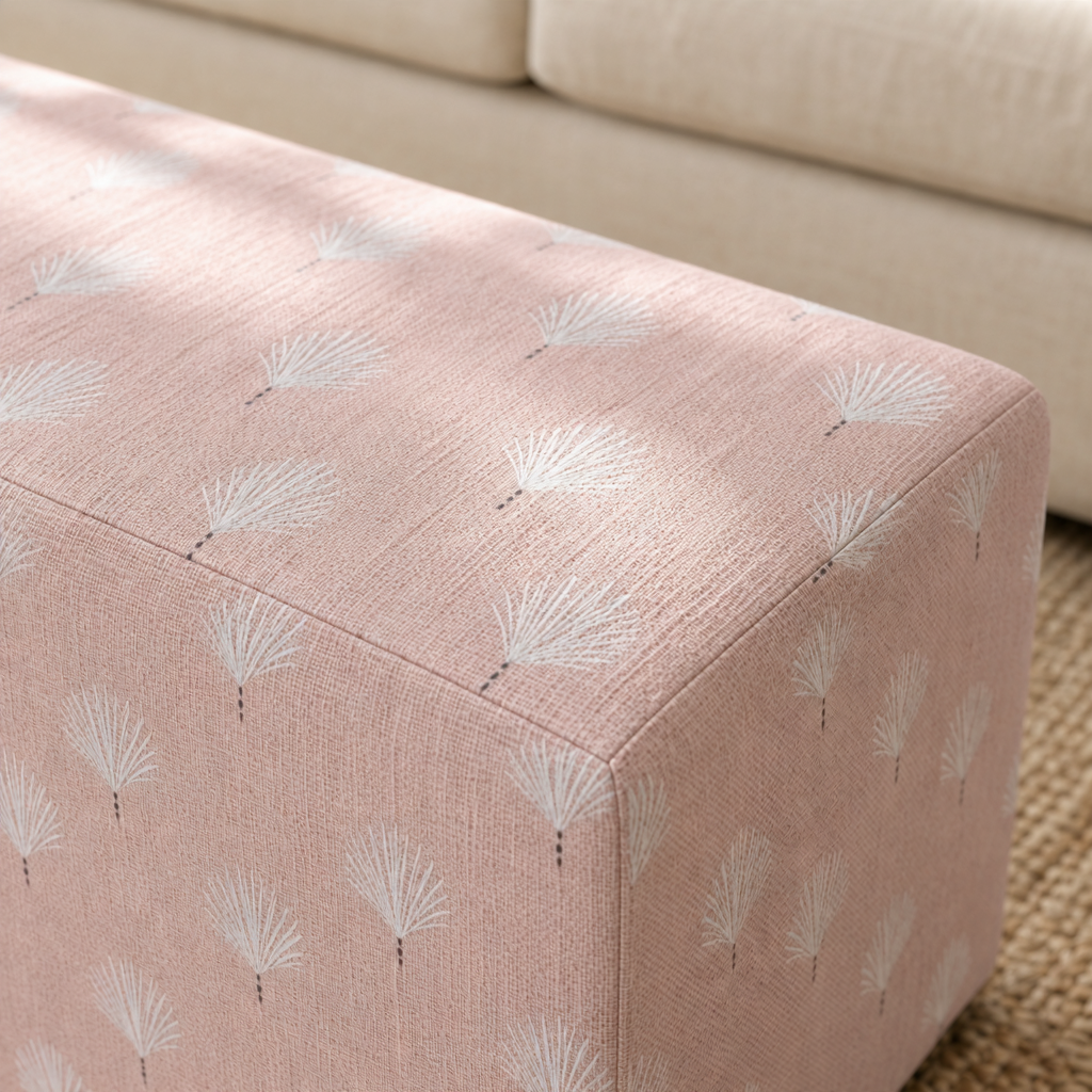 The Josephine Ottoman in Loose Stems Petaline Block Print