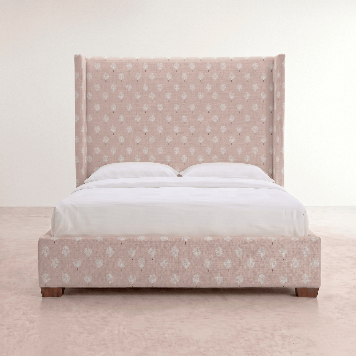 The Selene Bed in Loose Stems Petaline Block Print - Lemon Park