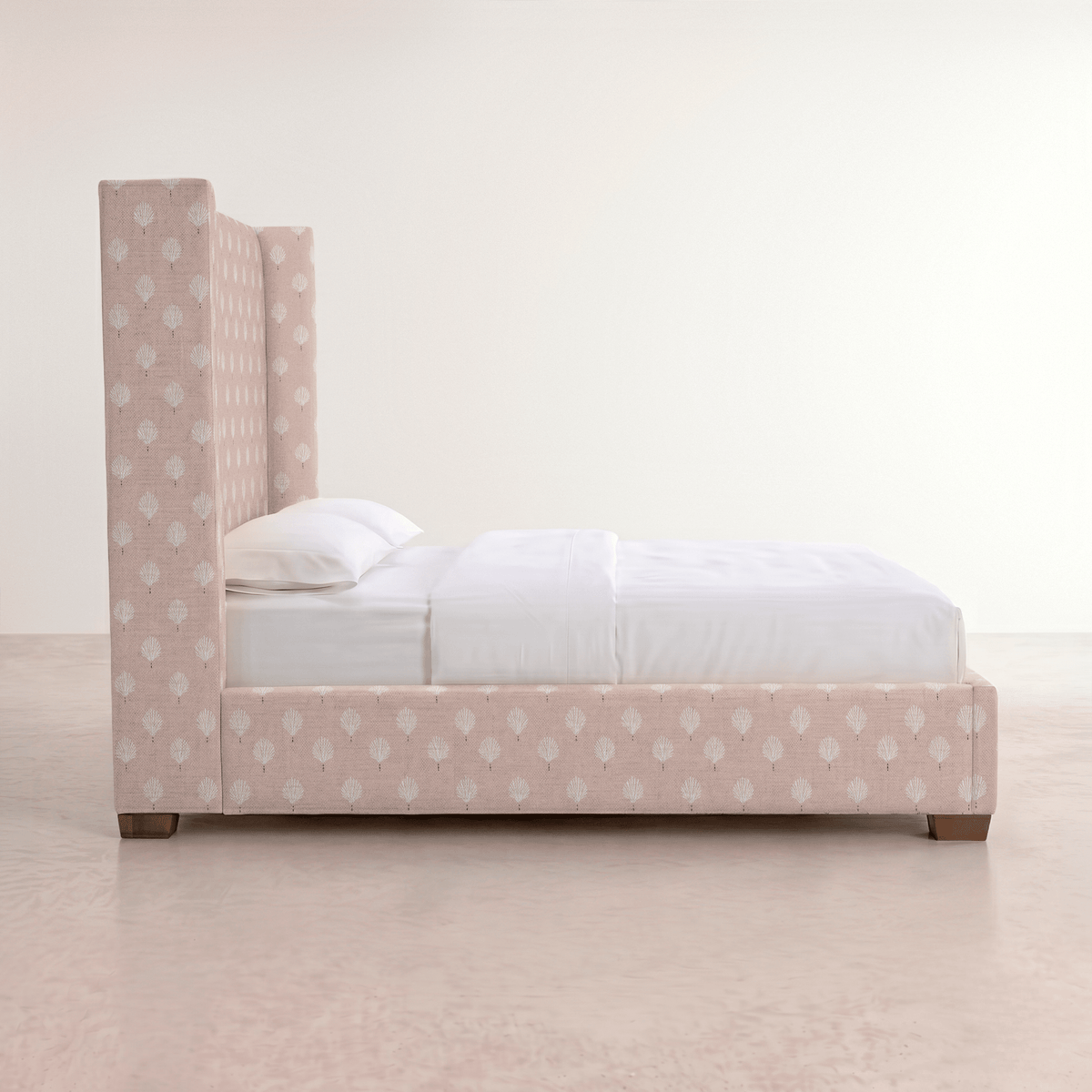 The Selene Bed in Loose Stems Petaline Block Print - Lemon Park