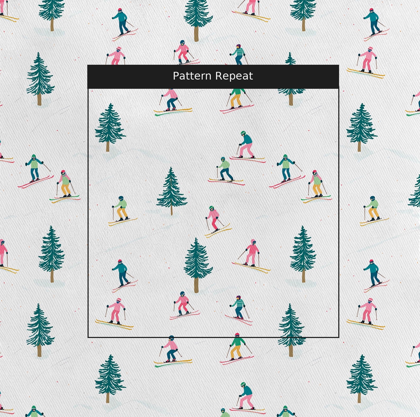 Powder Day Fabric by the Yard — pattern repeat