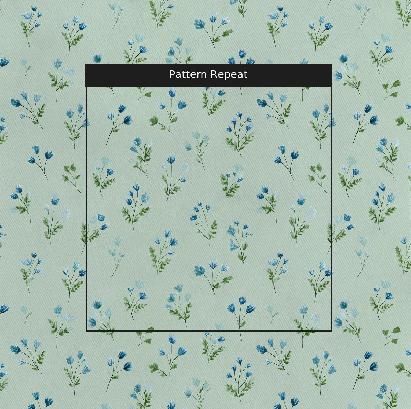 Misty Flora Fabric by the Yard — pattern repeat