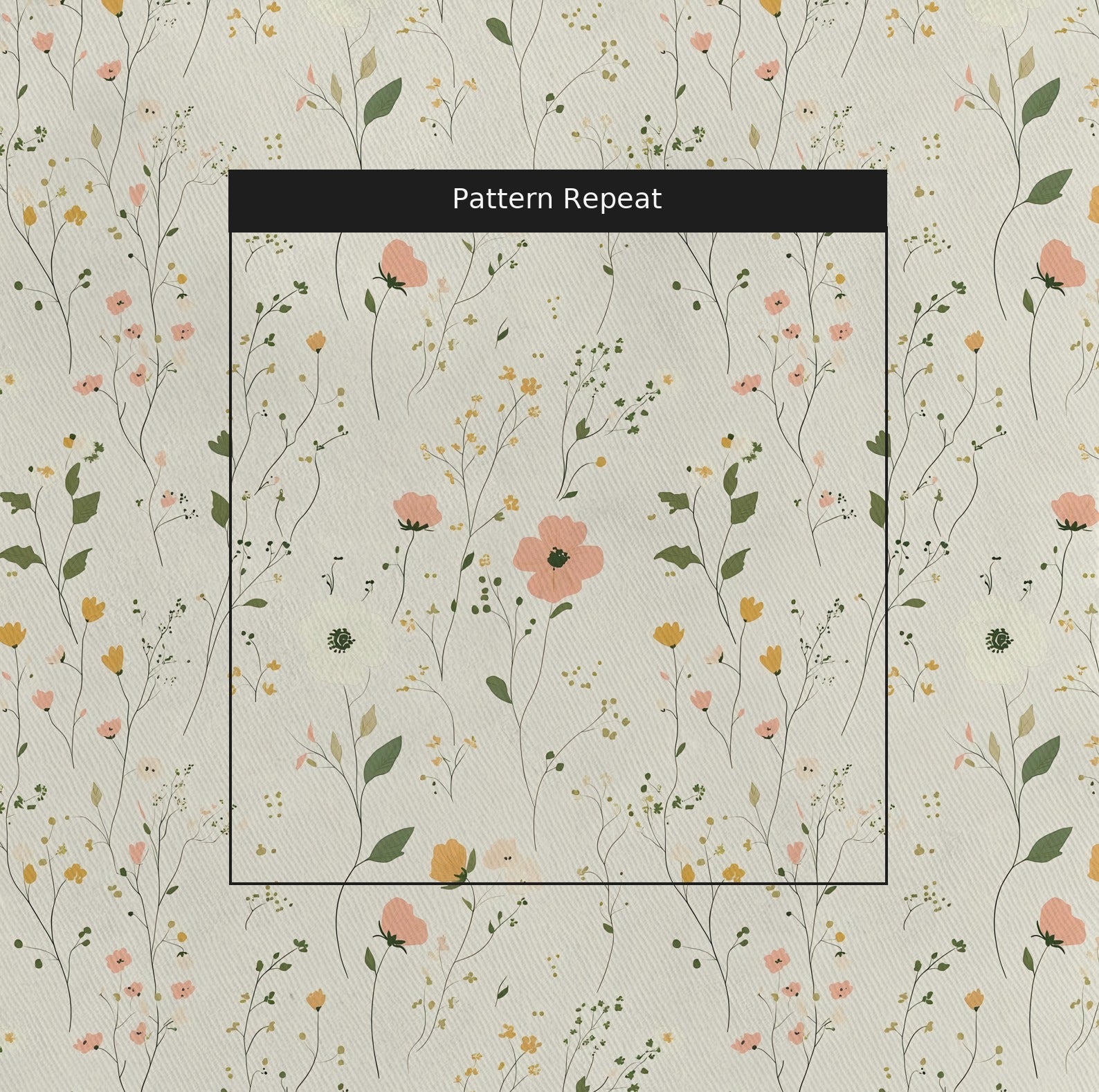 Whispering Meadows Fabric by the Yard — pattern repeat