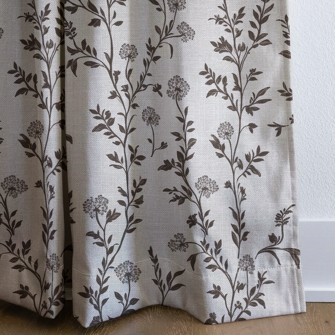 Mocha Vine - Drapery — corner closeup