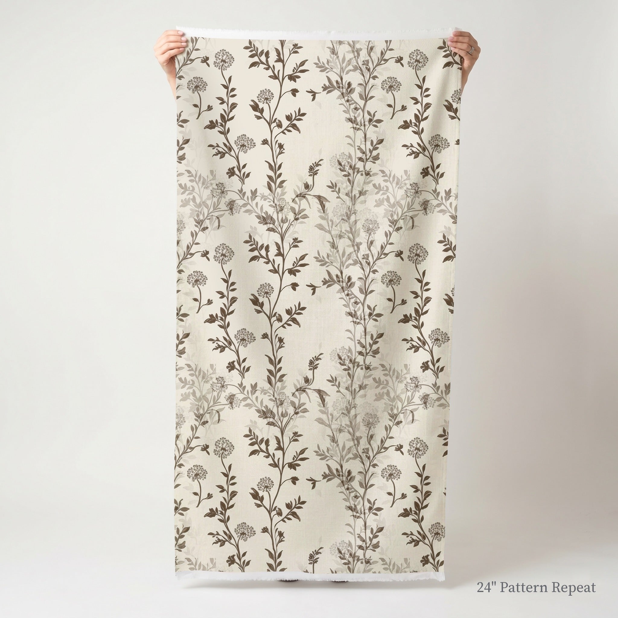 Mocha Vine Fabric by the Yard