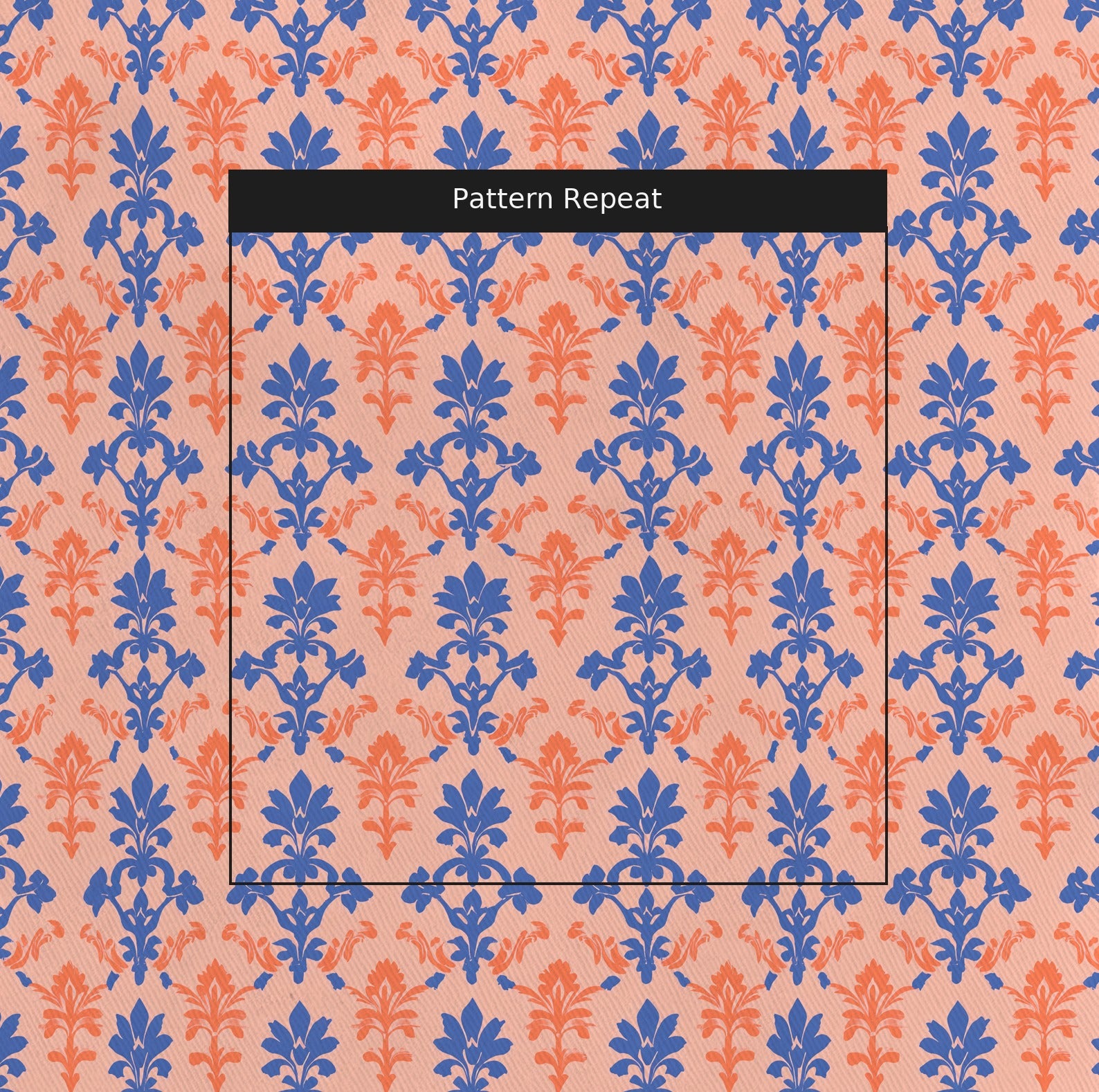 Peachy Elegance Fabric by the Yard — pattern repeat