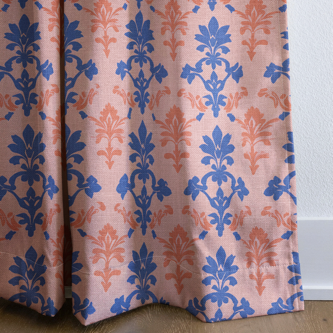 Peachy Elegance - Drapery — corner closeup