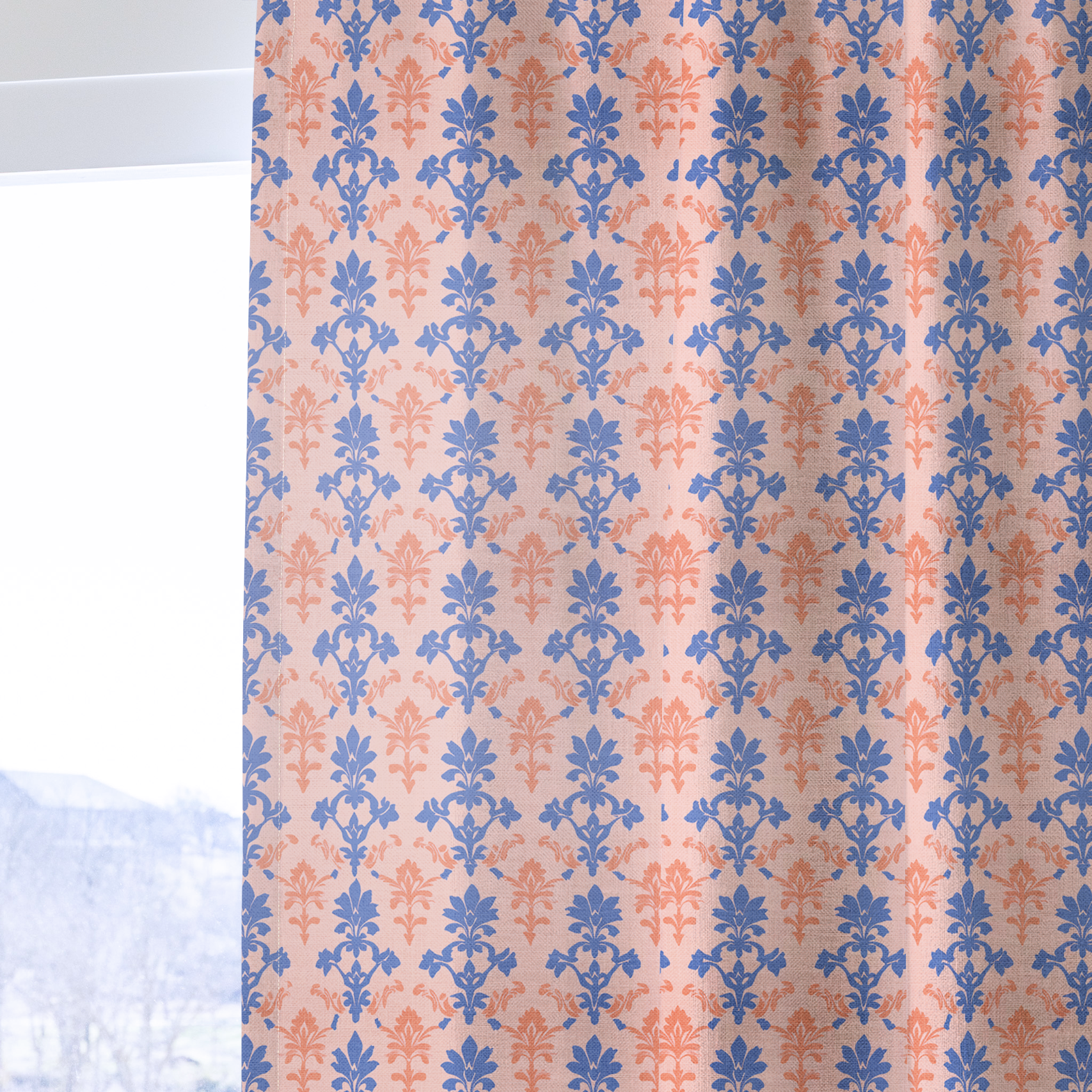 Peachy Elegance - Drapery — one panel