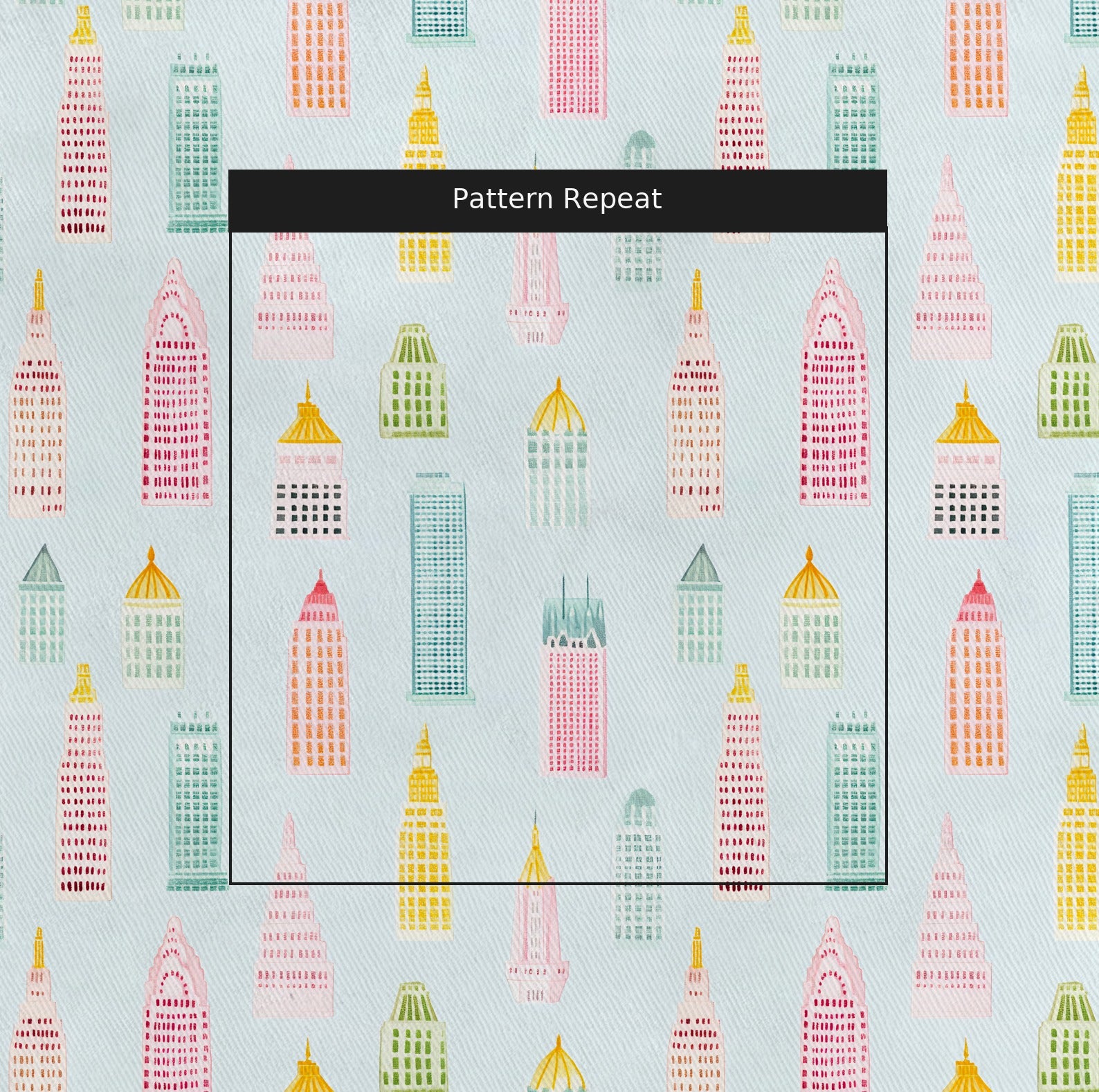 Concrete Jungle Fabric by the Yard — pattern repeat