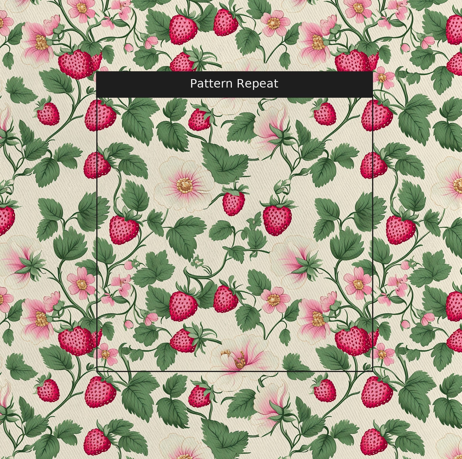 Strawberry Shortcake Fabric by the Yard — pattern repeat