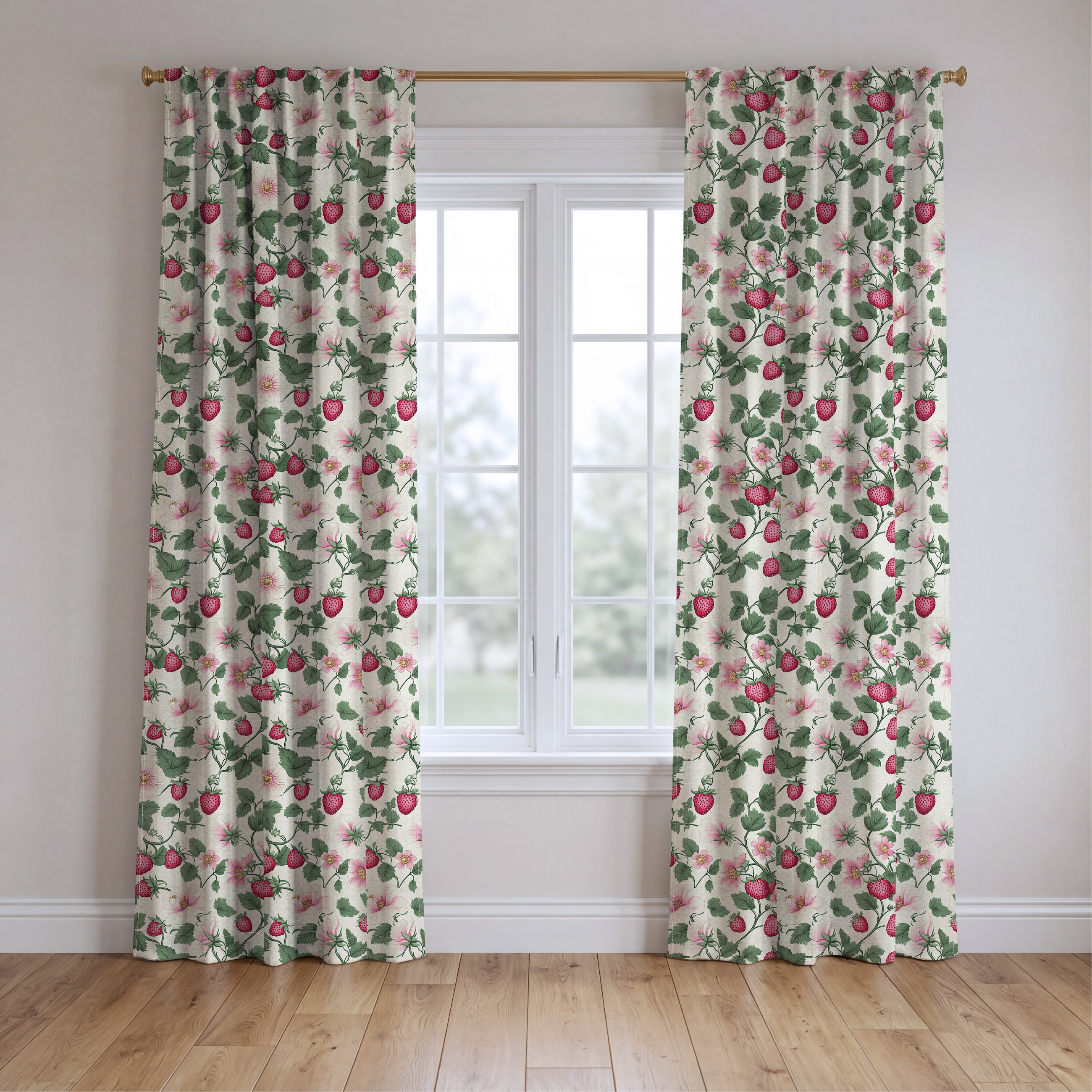 Strawberry Shortcake - Drapery — two panels