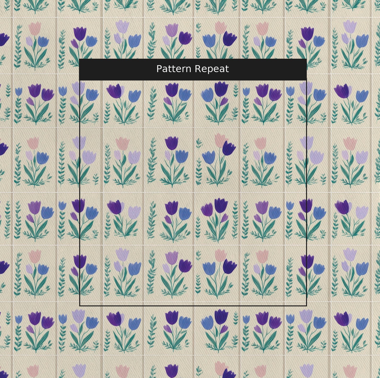 Garden Panel Fabric by the Yard — pattern repeat