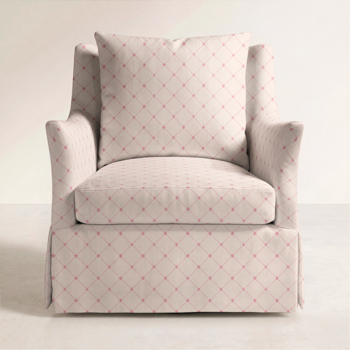 The Eleanor Chair in Bellagio Blush Linen Lattice