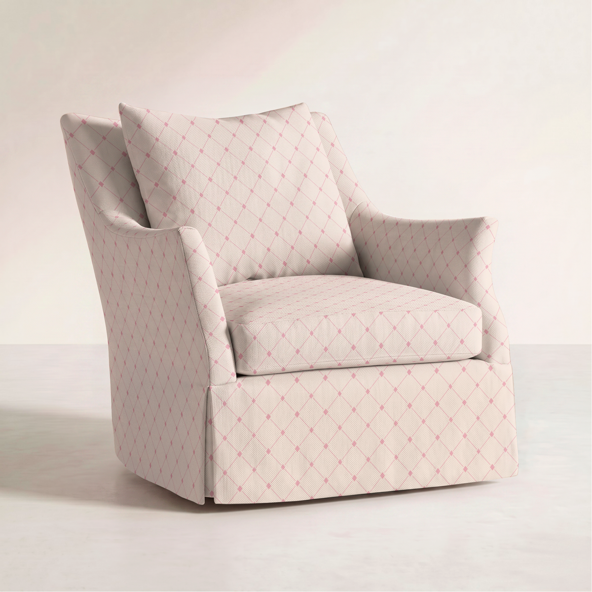 The Eleanor Chair in Bellagio Blush Linen Lattice