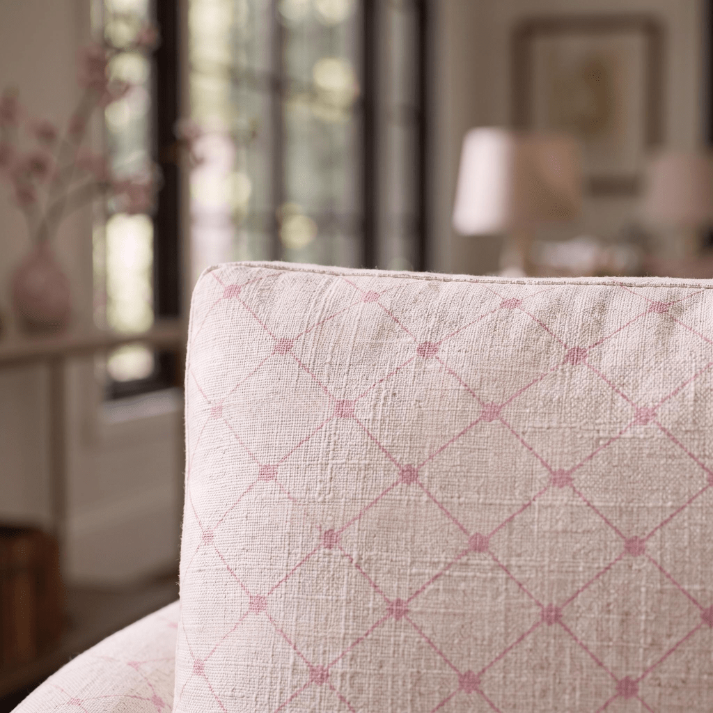 The Grace Chair in Bellagio Blush Linen Lattice