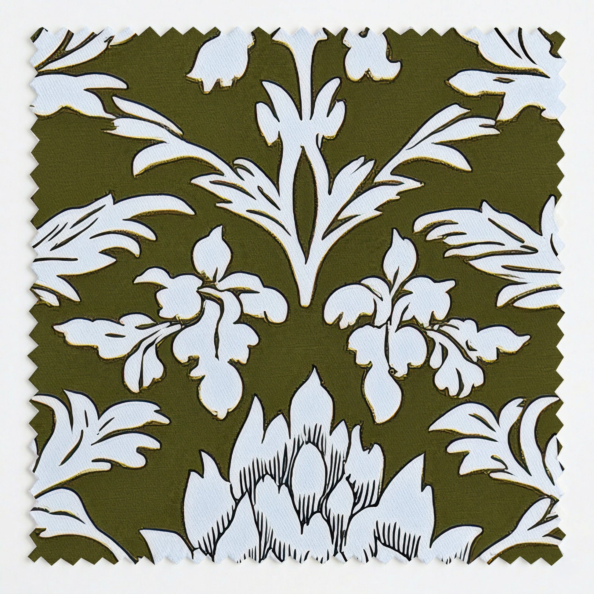 Olive Fancy Fabric by the Yard