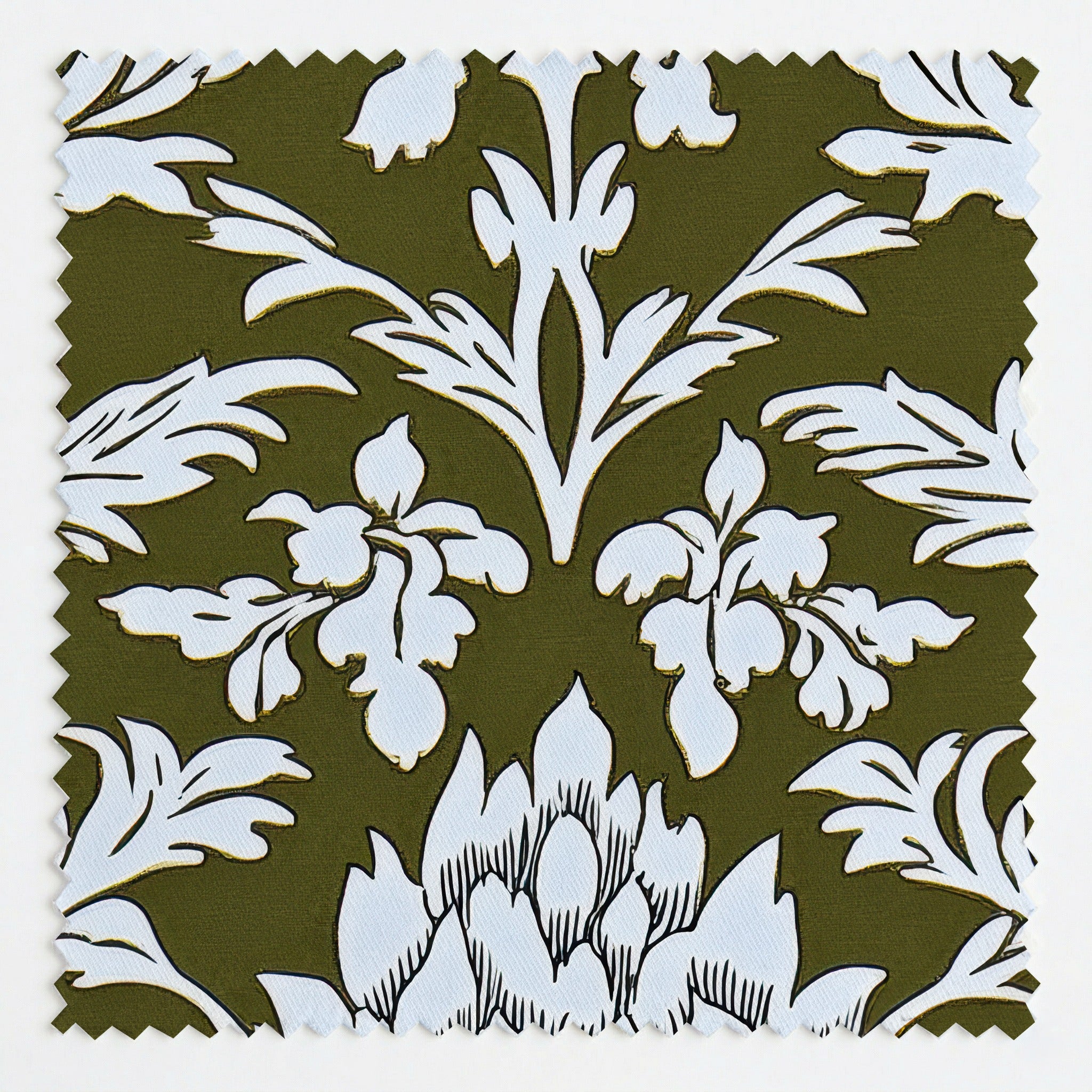 Olive Fancy Fabric by the Yard