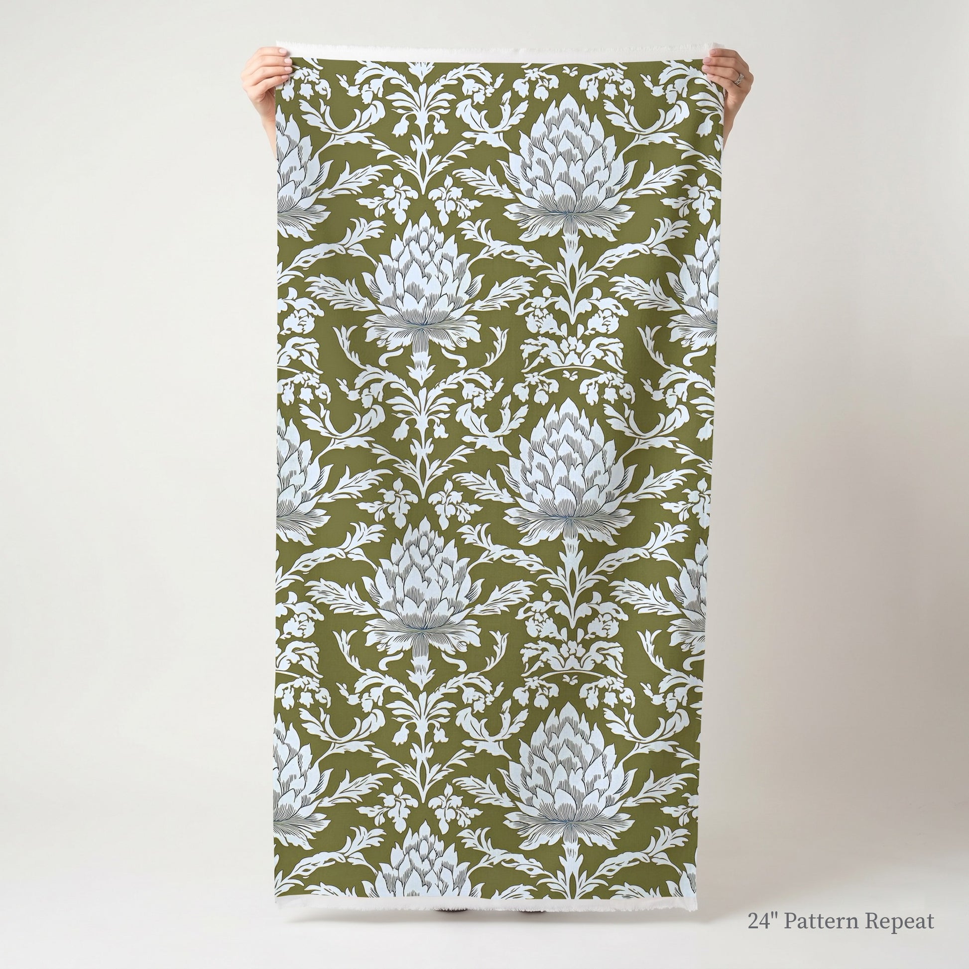 Olive Fancy Fabric by the Yard