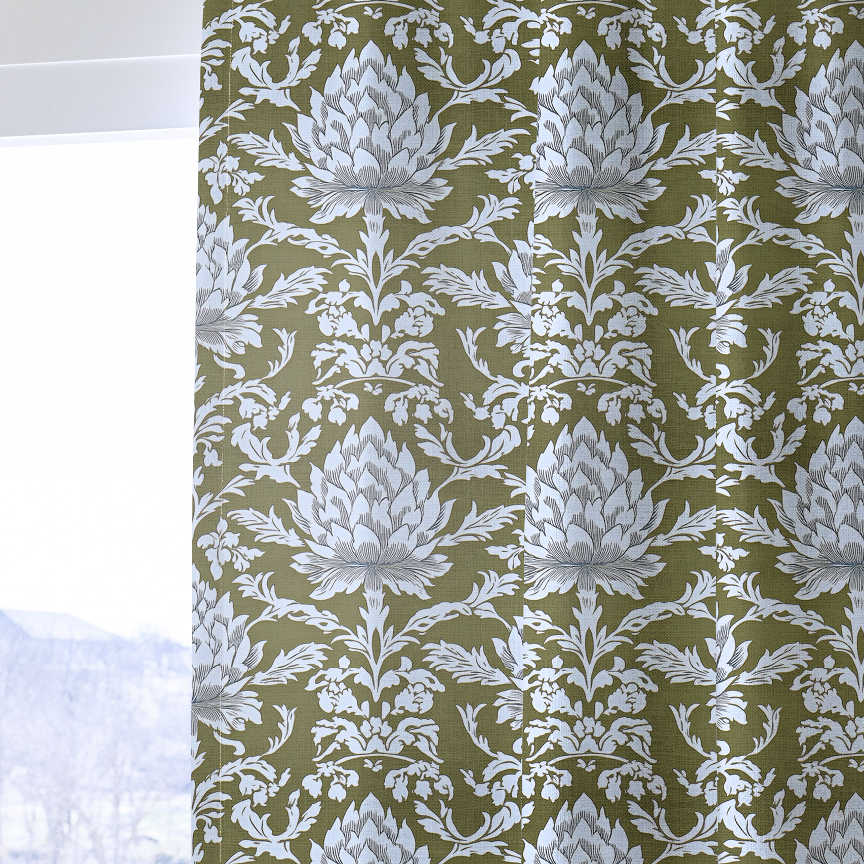 Olive Fancy - Drapery — one panel