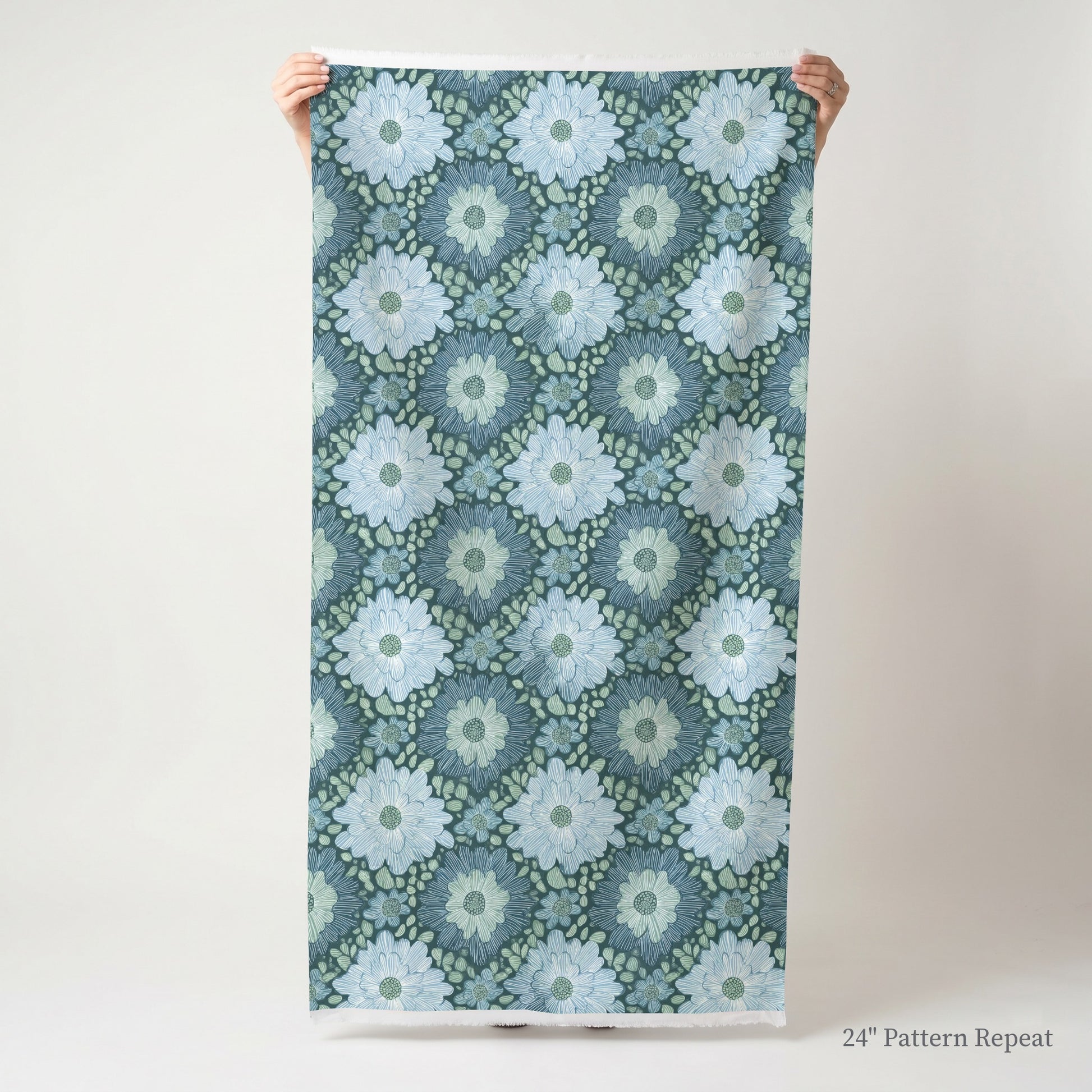 Coolmint Rain Fabric by the Yard