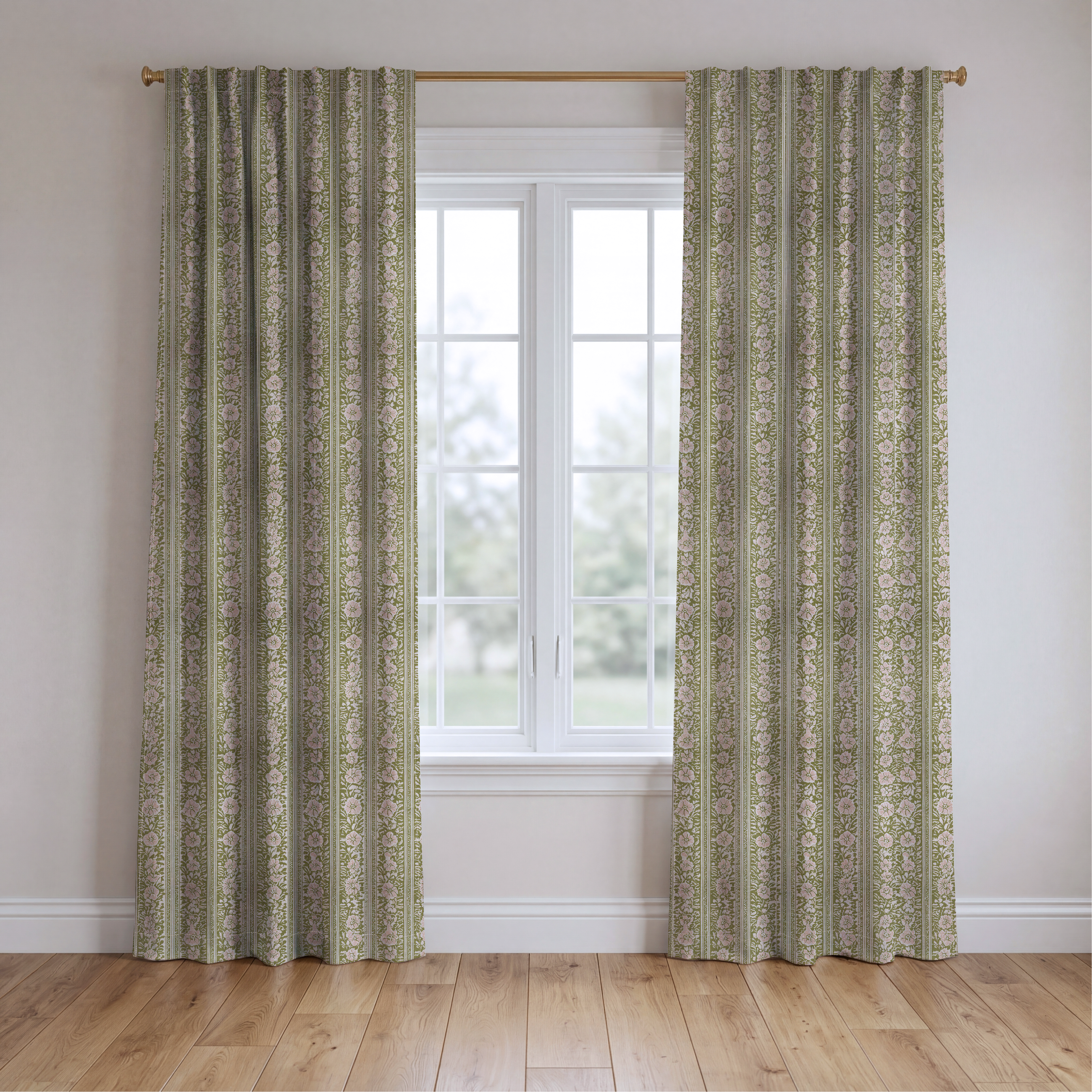 Morning Meadow - Drapery — two panels