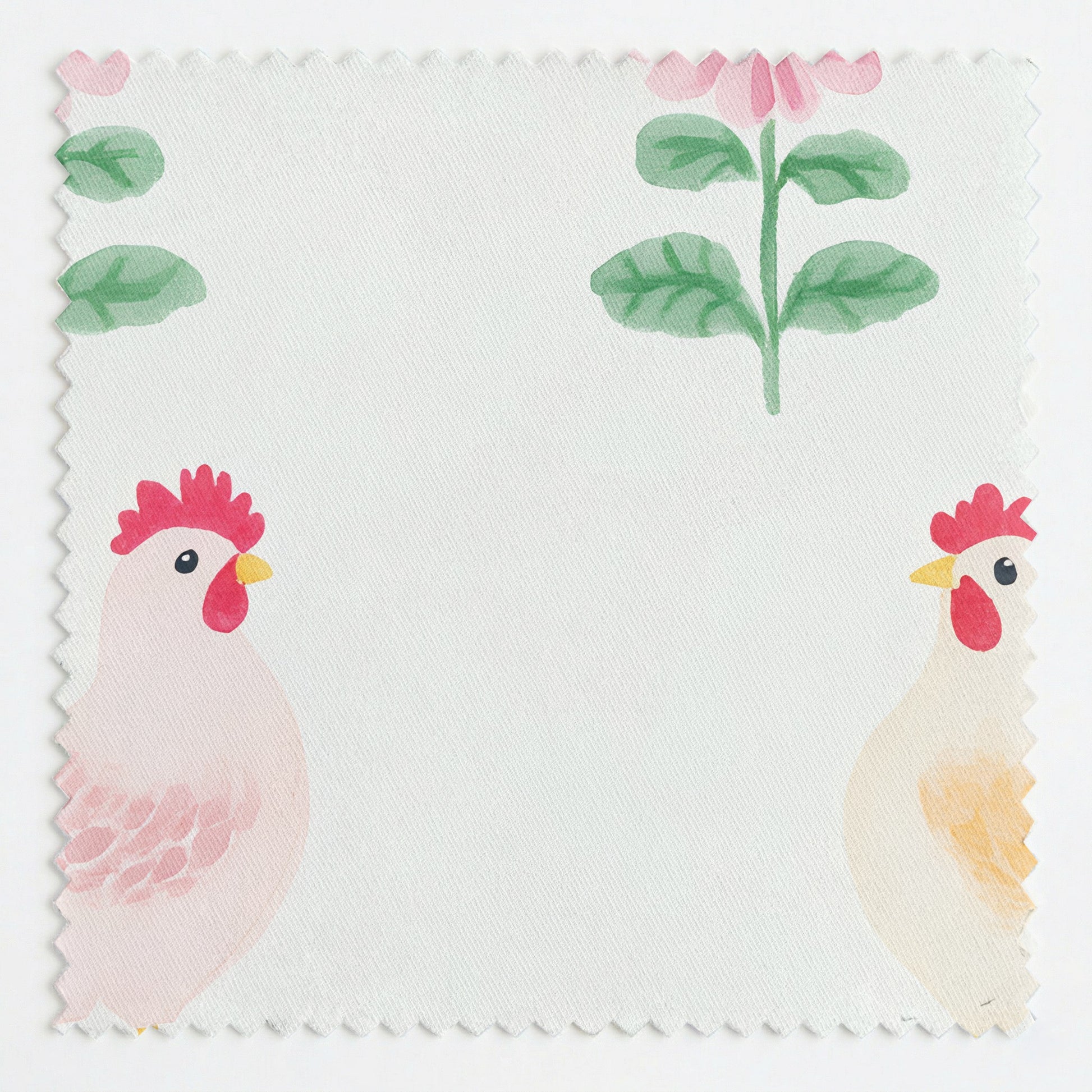 Rosy Roosters Fabric by the Yard
