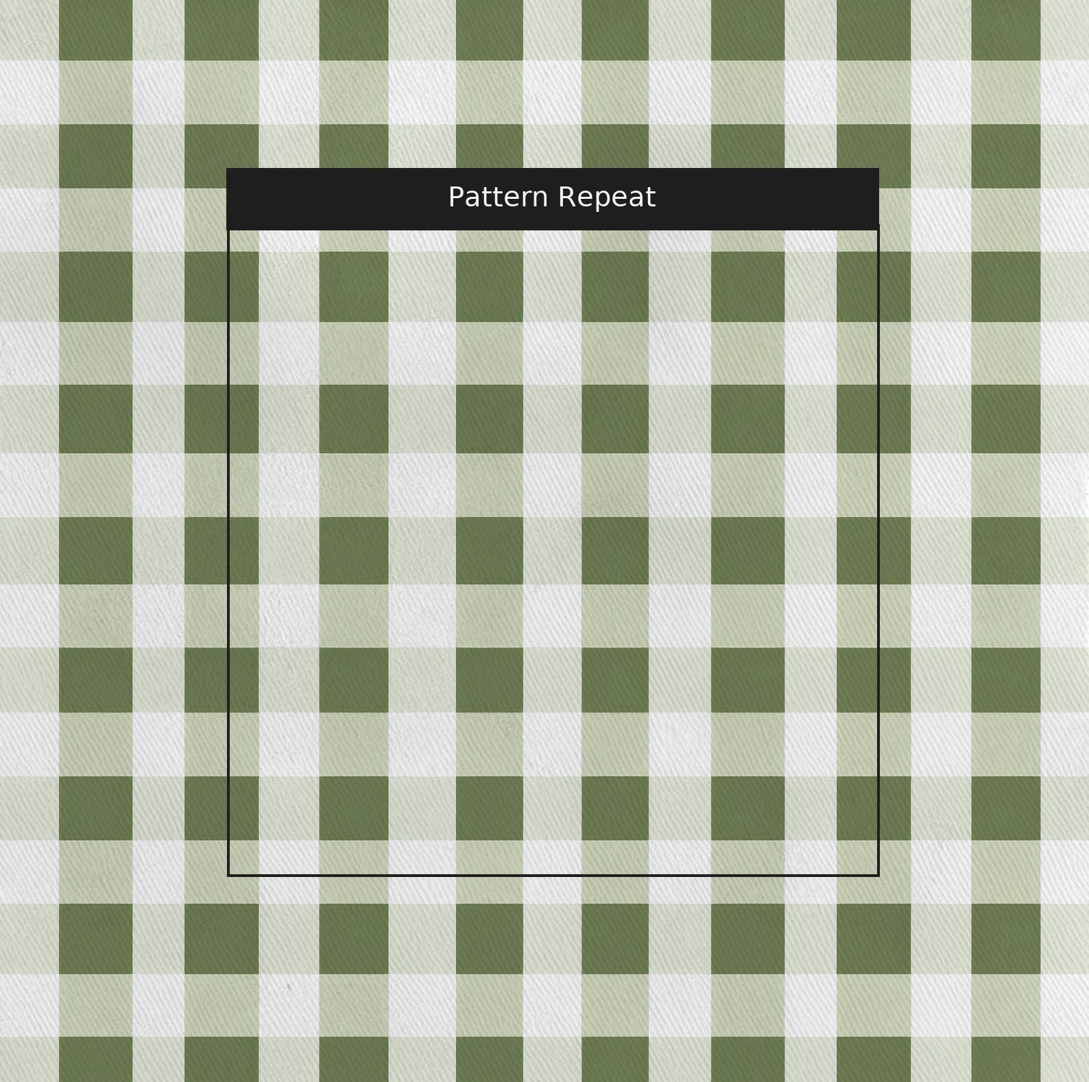 Sage Gingham Fabric by the Yard — pattern repeat