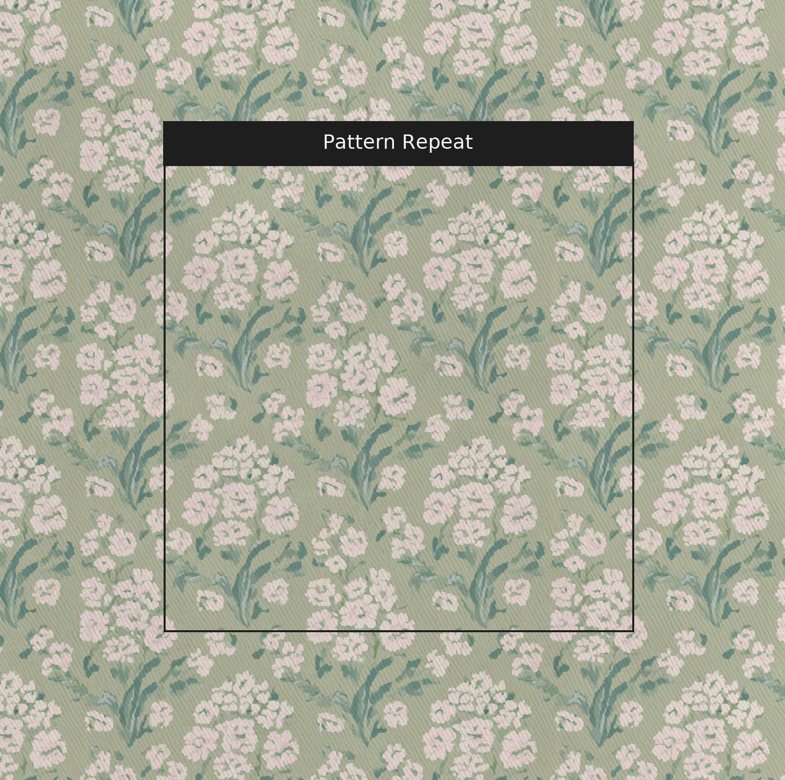 Linen Bloom Fabric by the Yard — pattern repeat