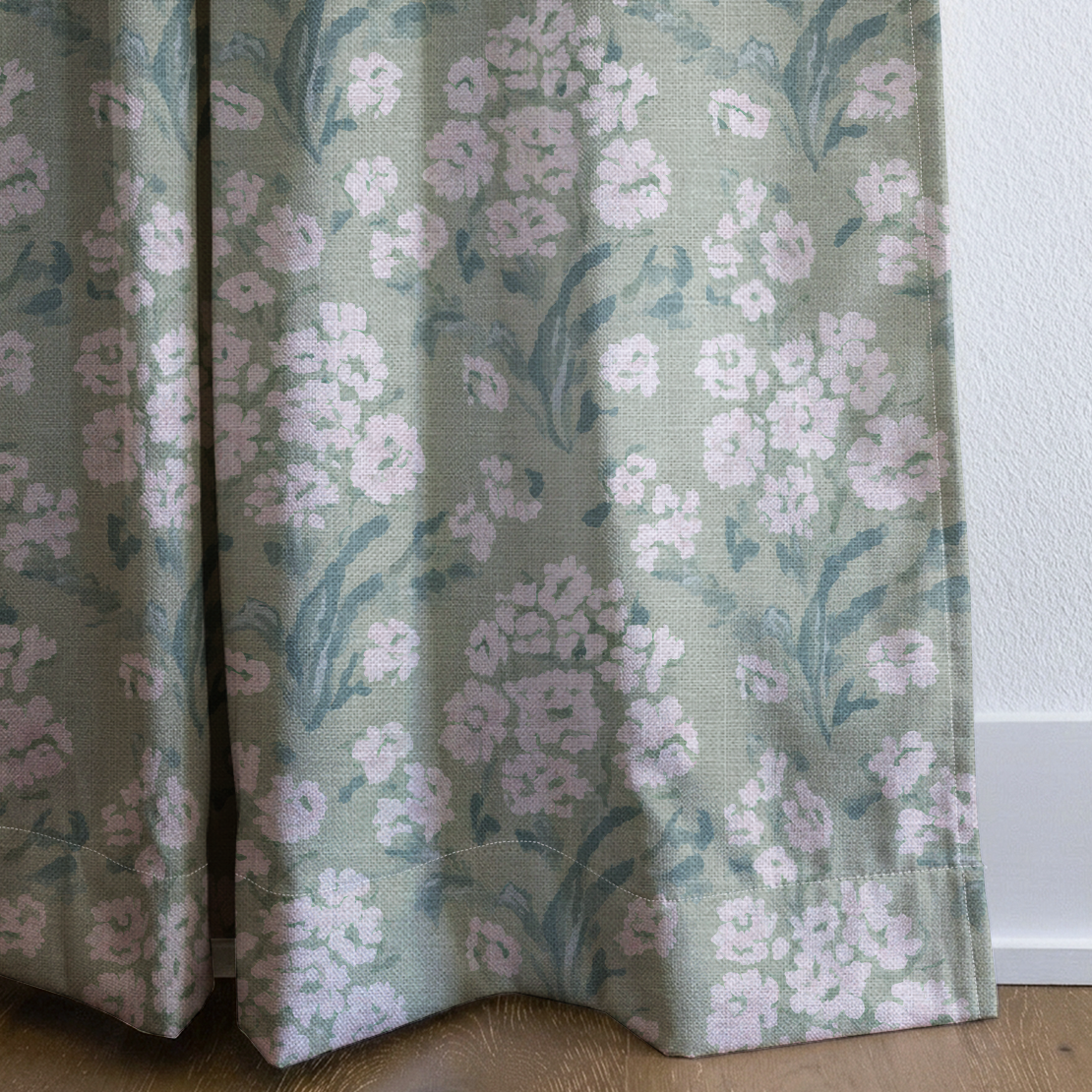 Linen Bloom - Drapery — corner closeup