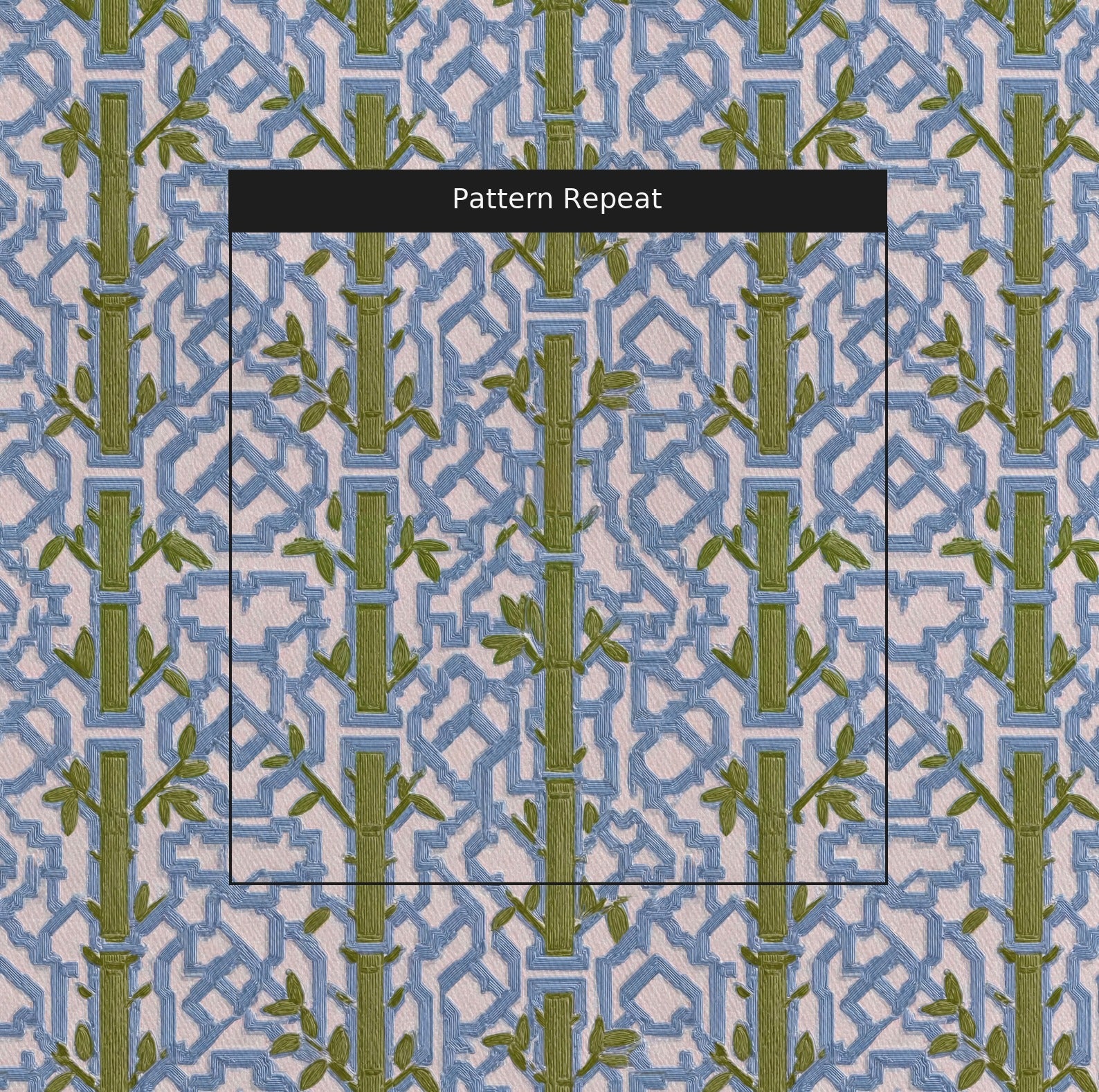 Lemon Park x Kenz Kustomz Terrace Fabric by the Yard — pattern repeat