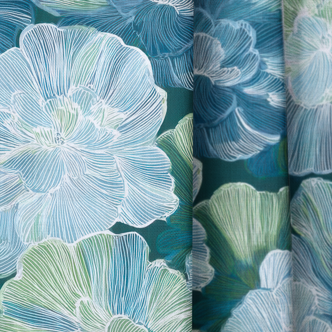 Hint of Lime - Drapery — close up