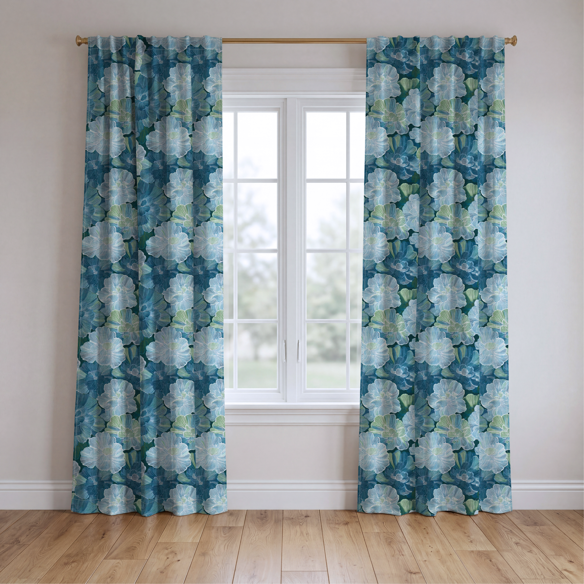 Hint of Lime - Drapery — two panels