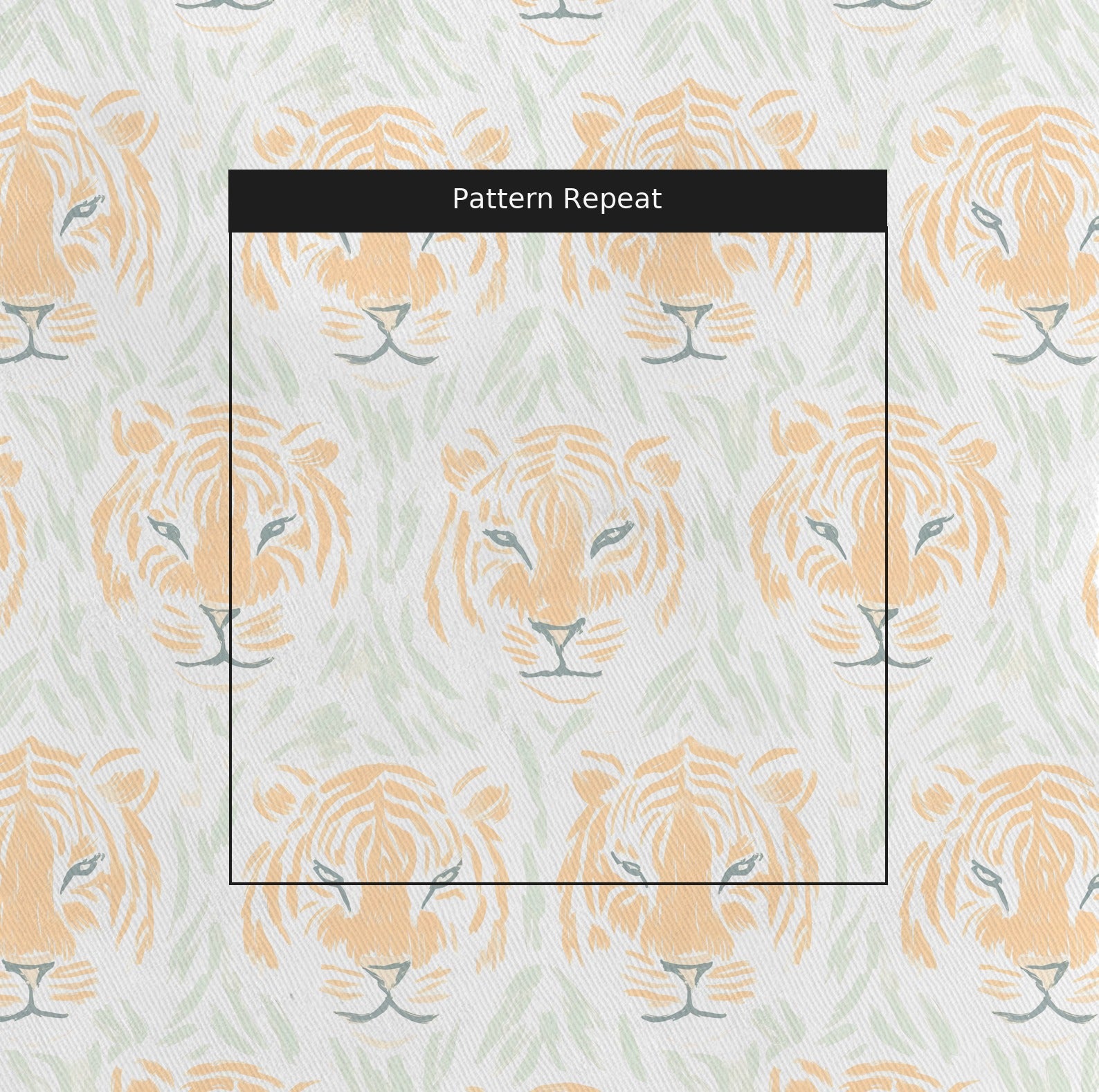 Tara Tigers Fabric by the Yard — pattern repeat