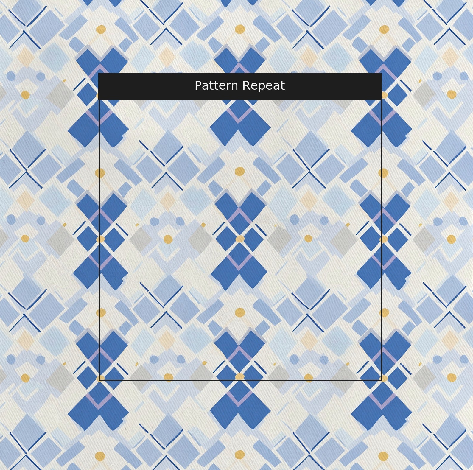 Brooke Blues Fabric by the Yard — pattern repeat
