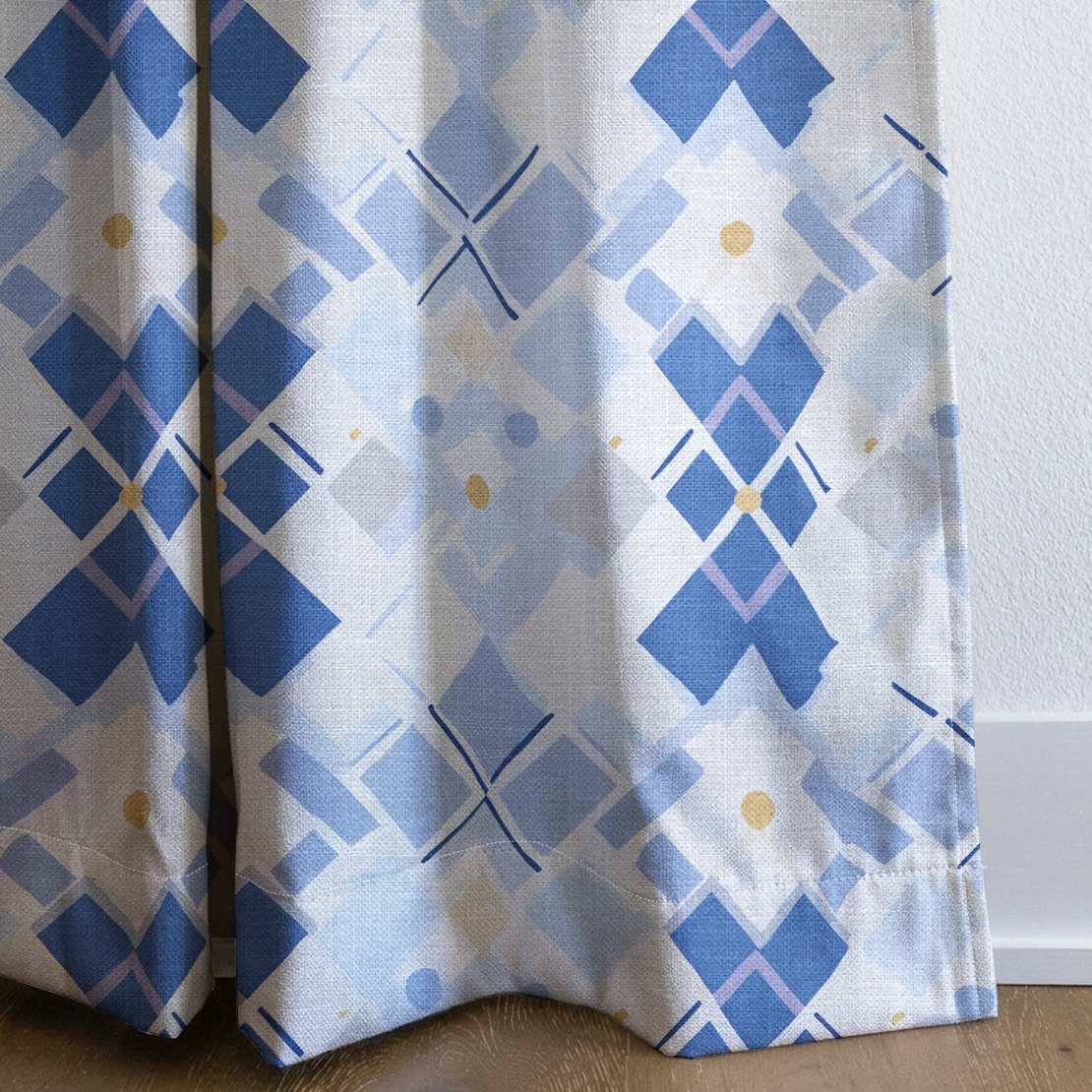 Brooke Blues - Drapery — corner closeup
