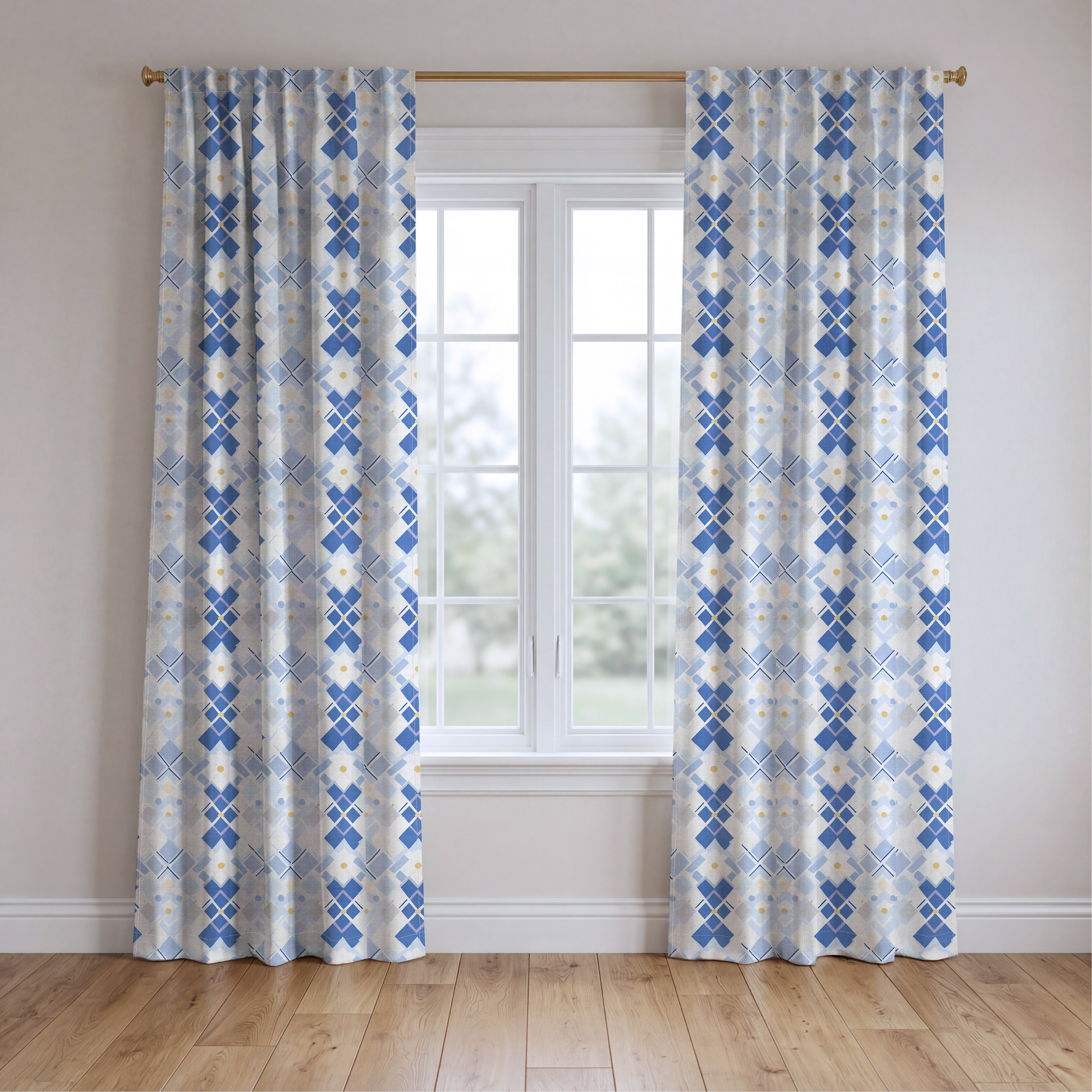 Brooke Blues - Drapery — two panels