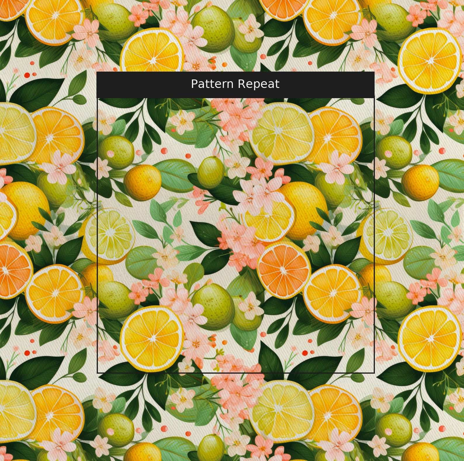 Lemonade Dreamscape Fabric by the Yard — pattern repeat