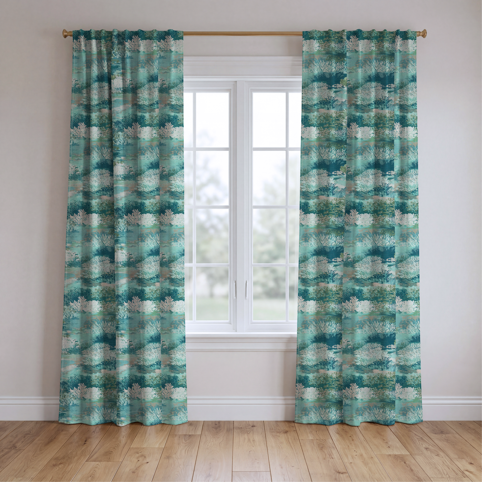 Atlantic Terrace - Drapery — two panels