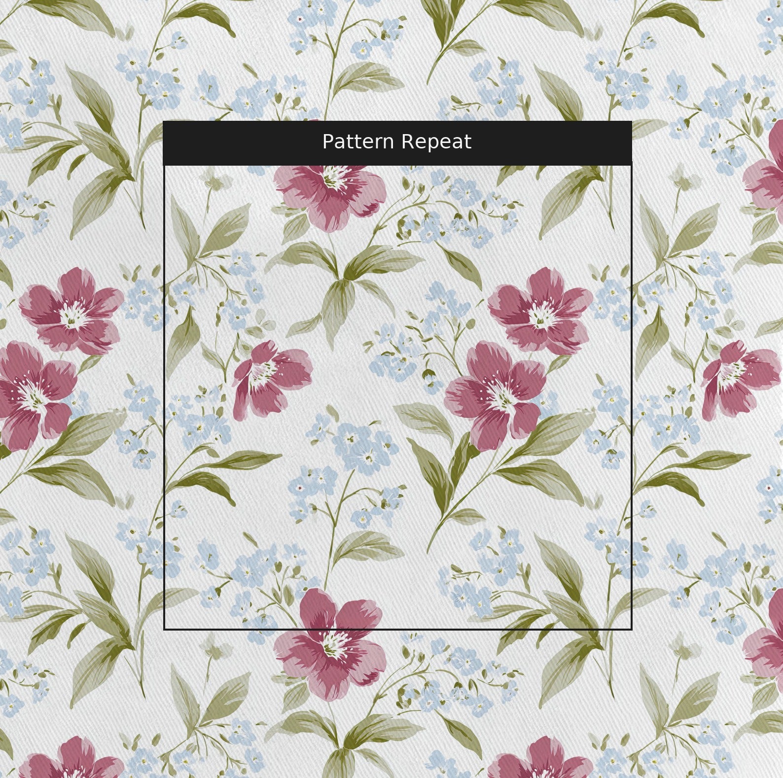 Wildflower Waltz Fabric by the Yard — pattern repeat
