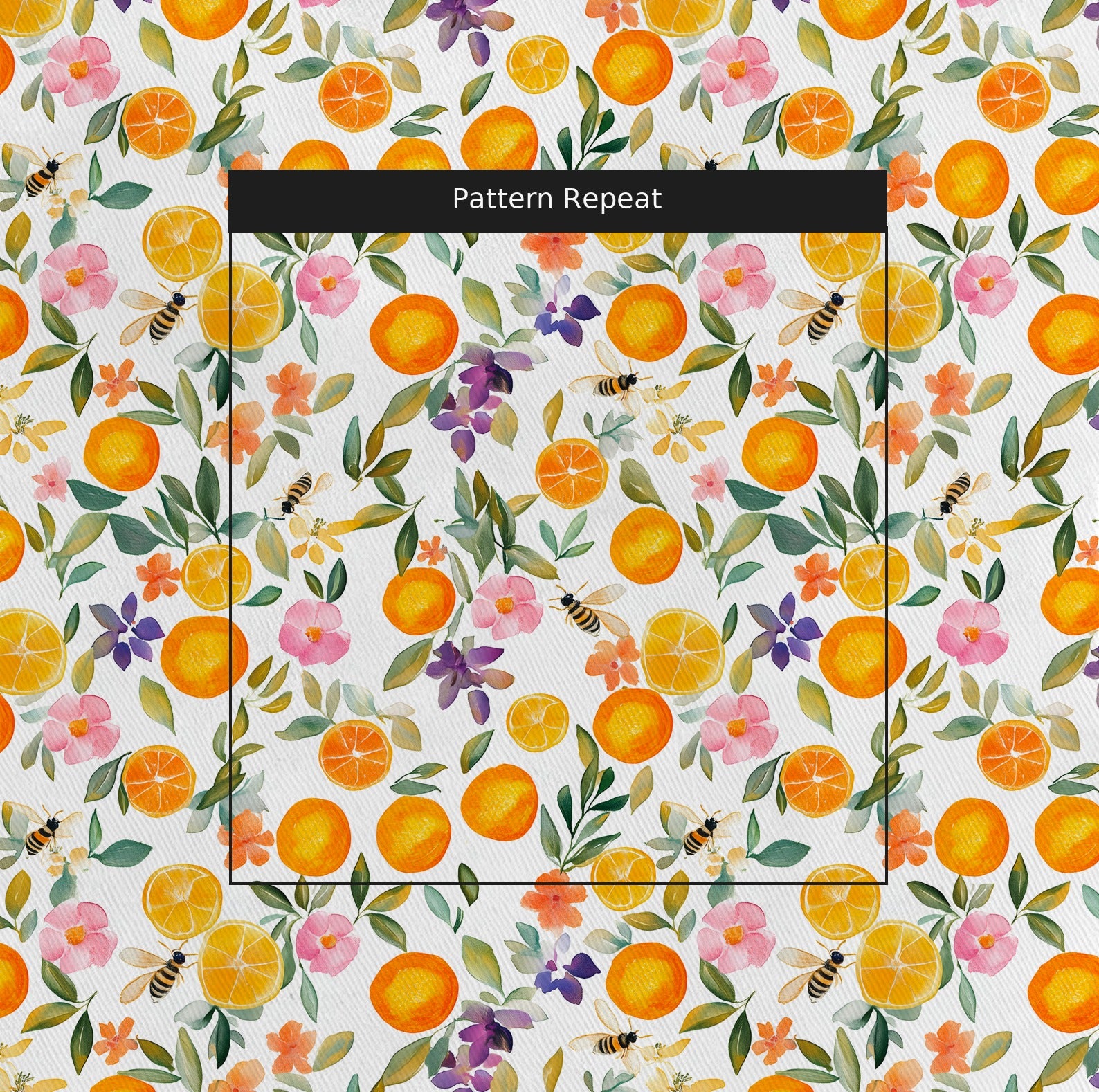 Citrus Serenade Fabric by the Yard — pattern repeat