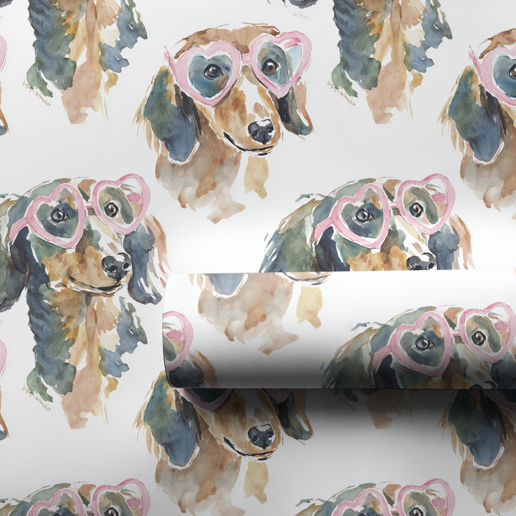 Daisy Dachshund-Wrapping Paper