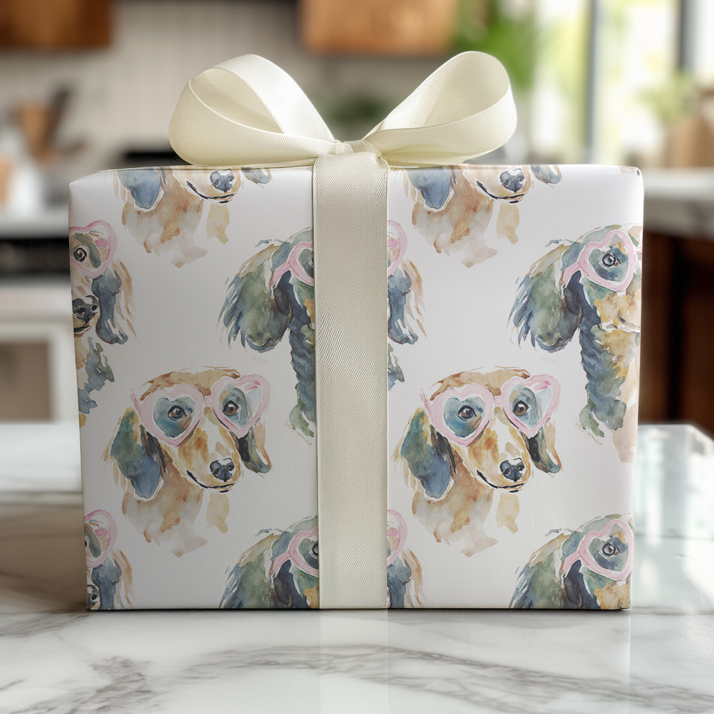 Daisy Dachshund-Wrapping Paper