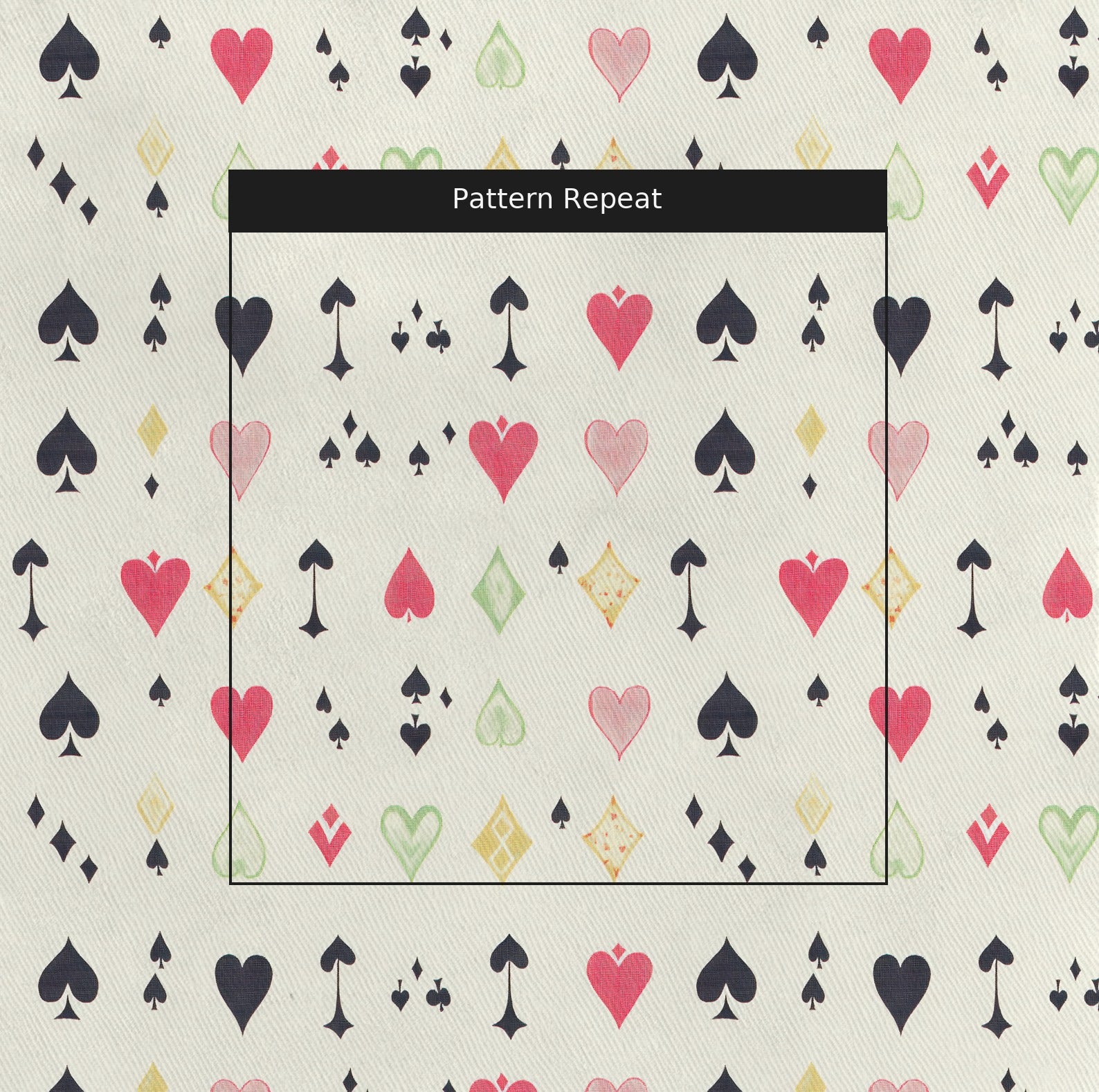 Luck of the Draw Fabric by the Yard — pattern repeat