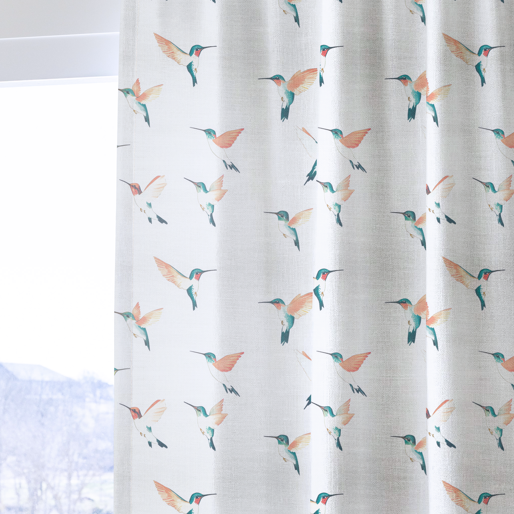 Hummingbirds - Drapery — one panel