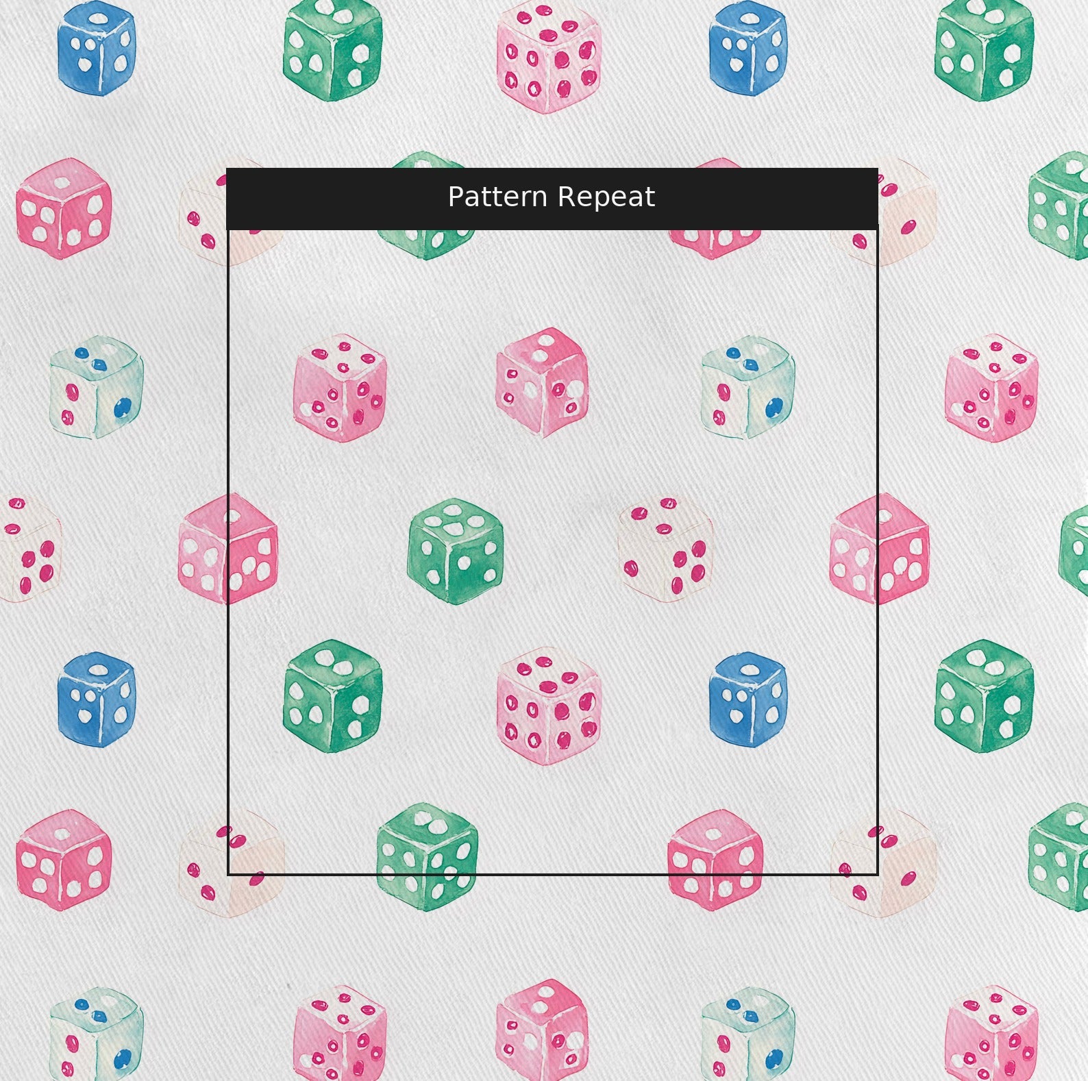 Lucky Dice Fabric by the Yard — pattern repeat