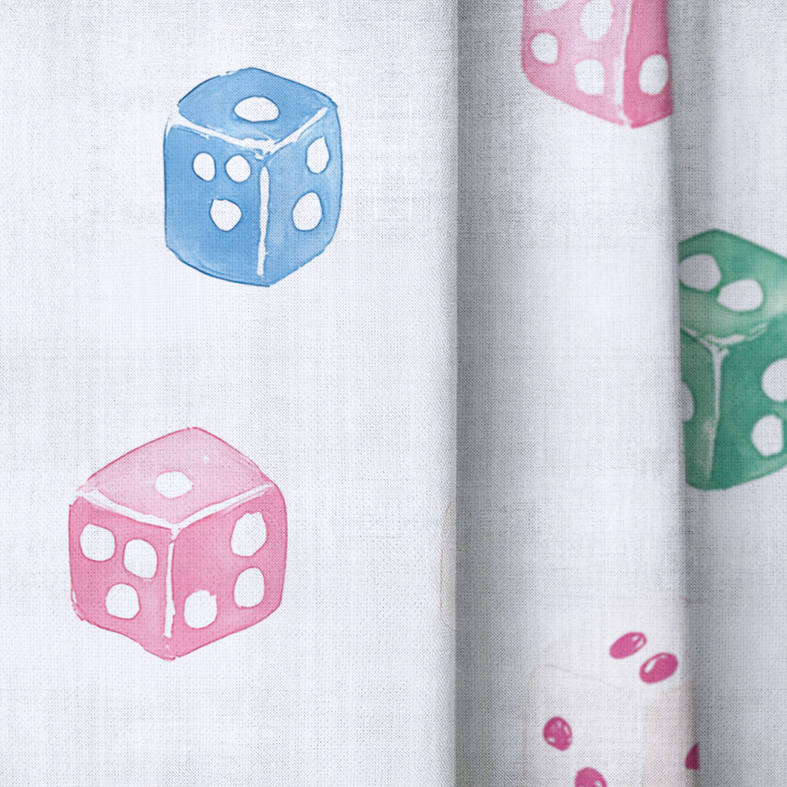 Lucky Dice - Drapery — close up
