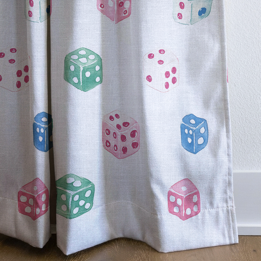 Lucky Dice - Drapery — corner closeup