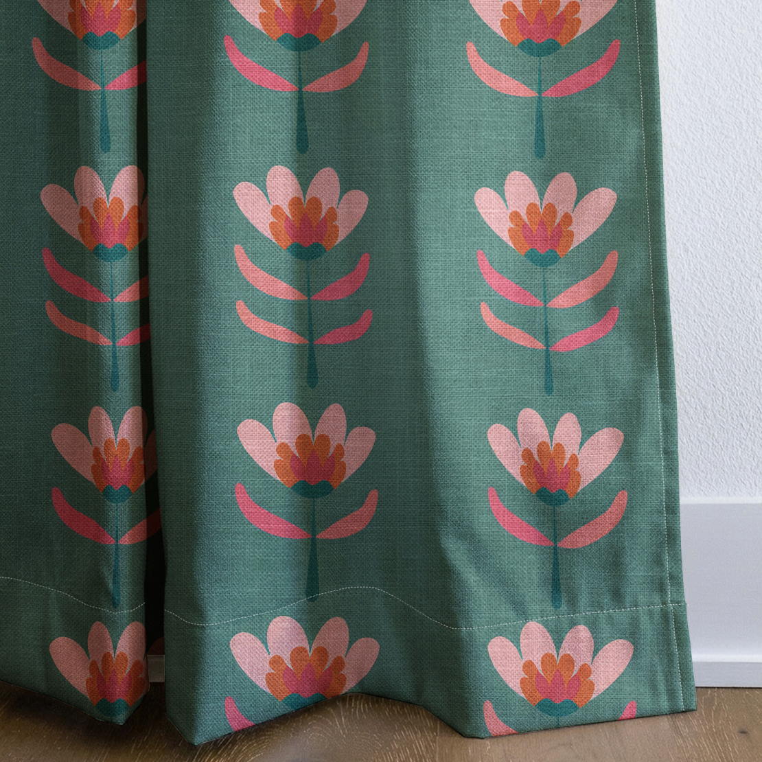 Flora Charm - Drapery — corner closeup