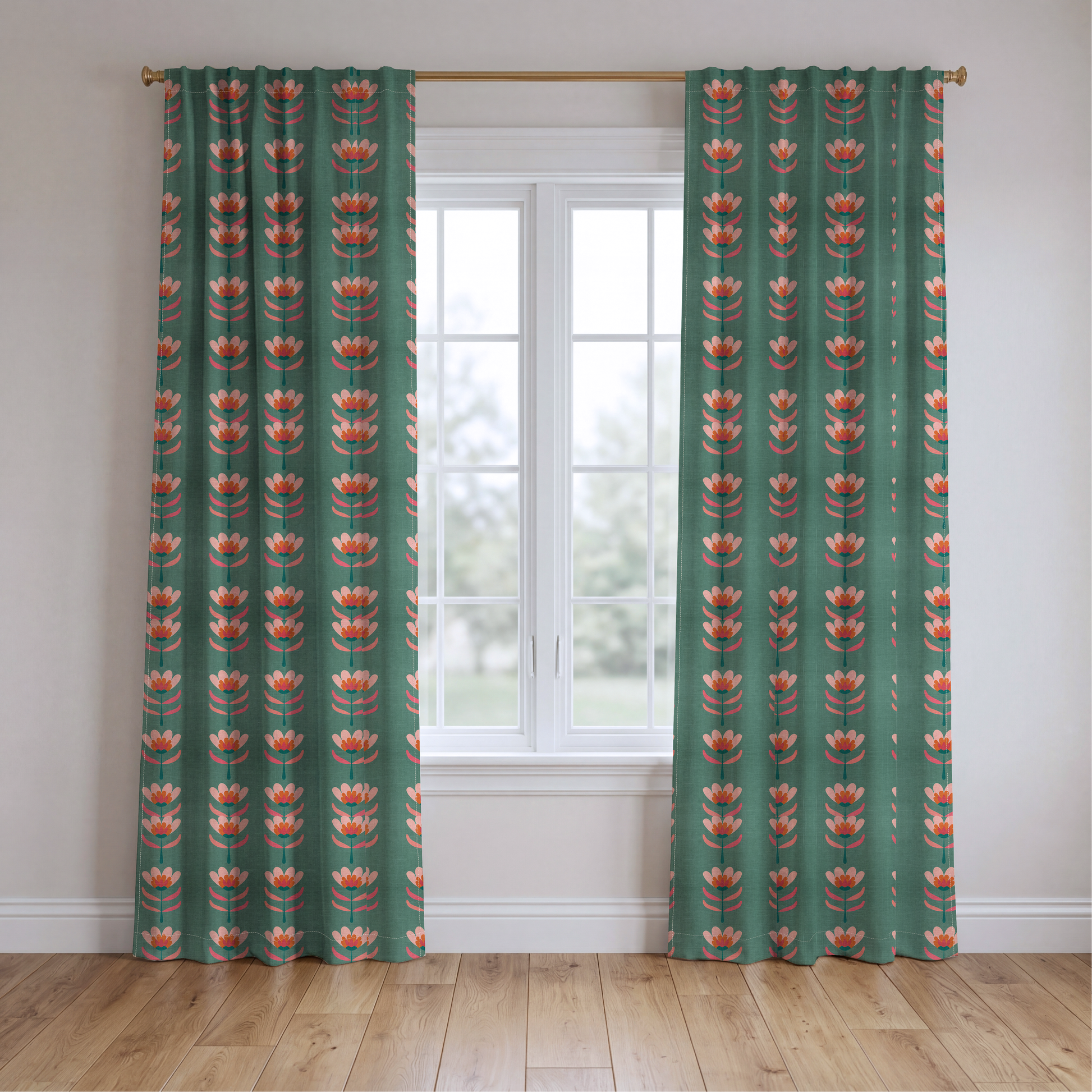 Flora Charm - Drapery — two panels