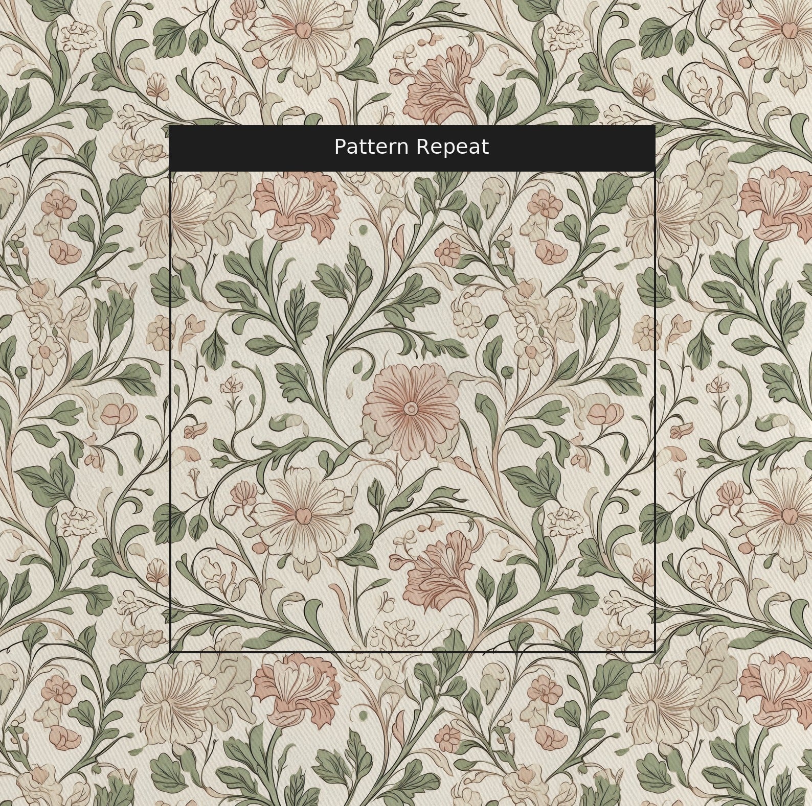 The Garden Gate Fabric by the Yard — pattern repeat