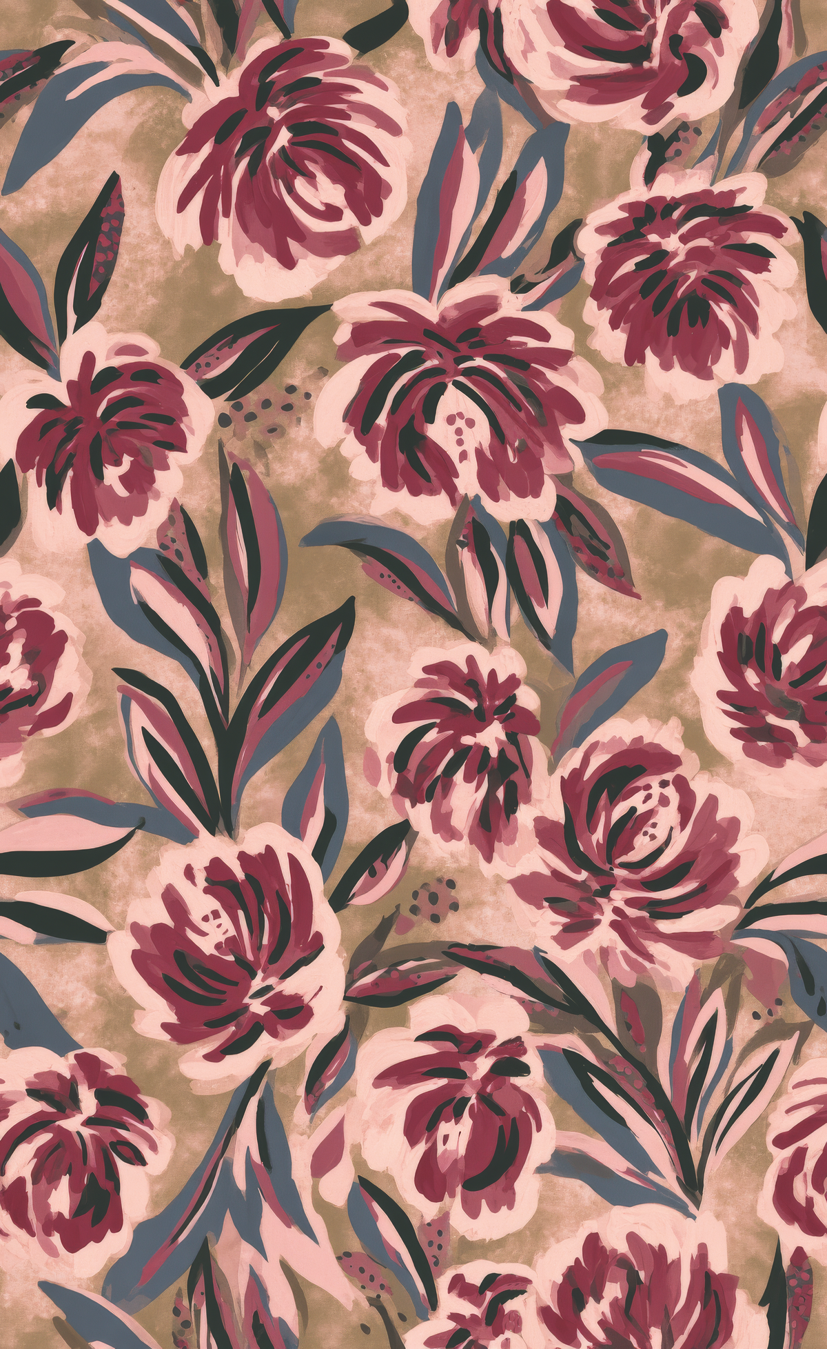Cranberry Peony - Wall Mural